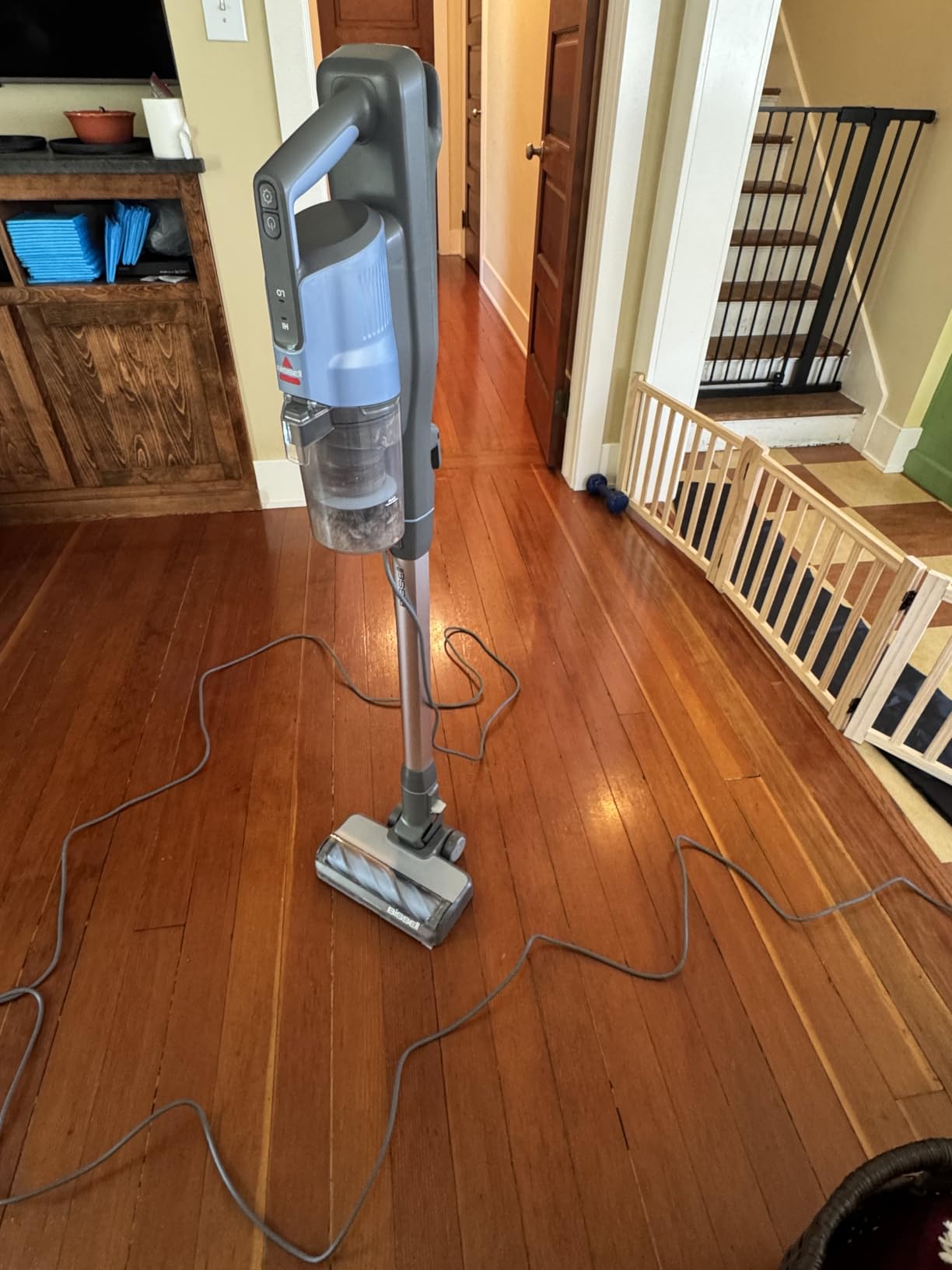 Bissell PowerClean FurFinder Corded Stick Vacuum, HEPA, 4282K | 30-foot power cord; self-standing design; bright headlights; tangle-free brush for pet hair pickup customer photo 2