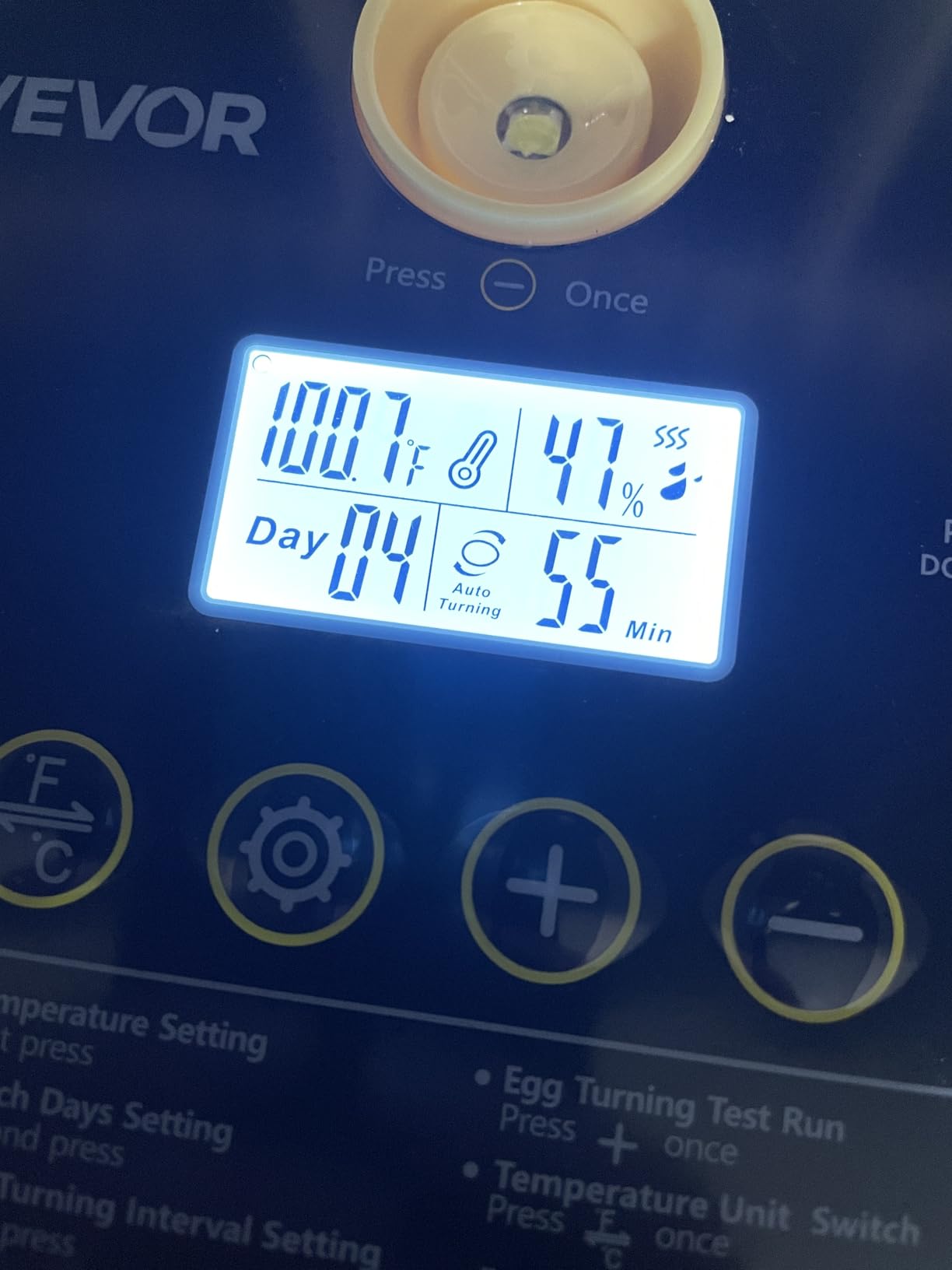 VEVOR 12 Egg Incubator, Automatic Egg Turner with LED Candler, Temperature & Humidity Control, 360° View Clear Window, Poultry Eggs Incubator for Home Farm, Hatching Chicks Ducks Goose Quail customer photo 1