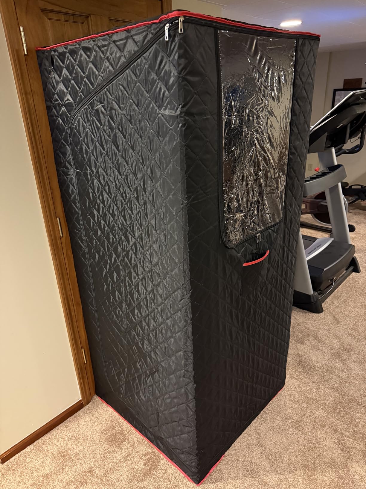 Manastin Upgraded Portable Steam Sauna for Home, Sauna Tent with 3L/1200W Steamer, XL Foldable and Remote Control, 99-Min Timer & 15 Power Levels, 2.6' x 2.6' x 5.9' Detox Spa for Relaxation,Jet Black customer photo 1