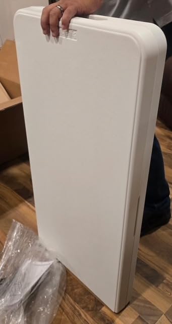 Folding Table 6FT Narrow Portable Plastic Heavy Duty Table, White | Space-Saving Foldable Design, Fold-in-Half, HDPE Tabletop, Carrying Handle, Indoor Outdoor for Training, Buffet, Party customer photo 2