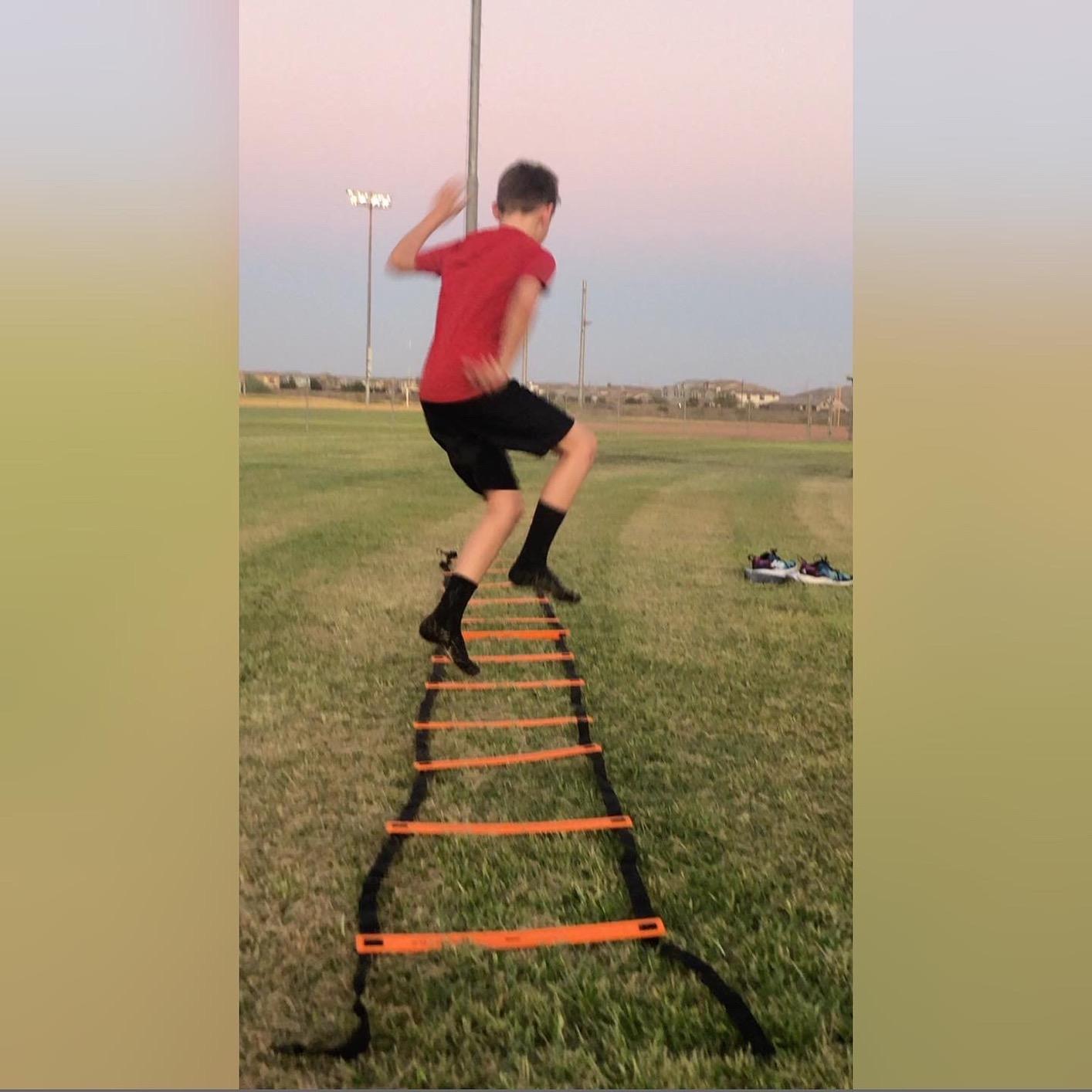 Agility Ladder Set, 12-Rung Speed Ladder + Training Cones, Soccer Training Equipment, Footwork Drills Kit, Speed & Agility Equipment, Football Practice Equipment, Basketball Gear customer photo 2