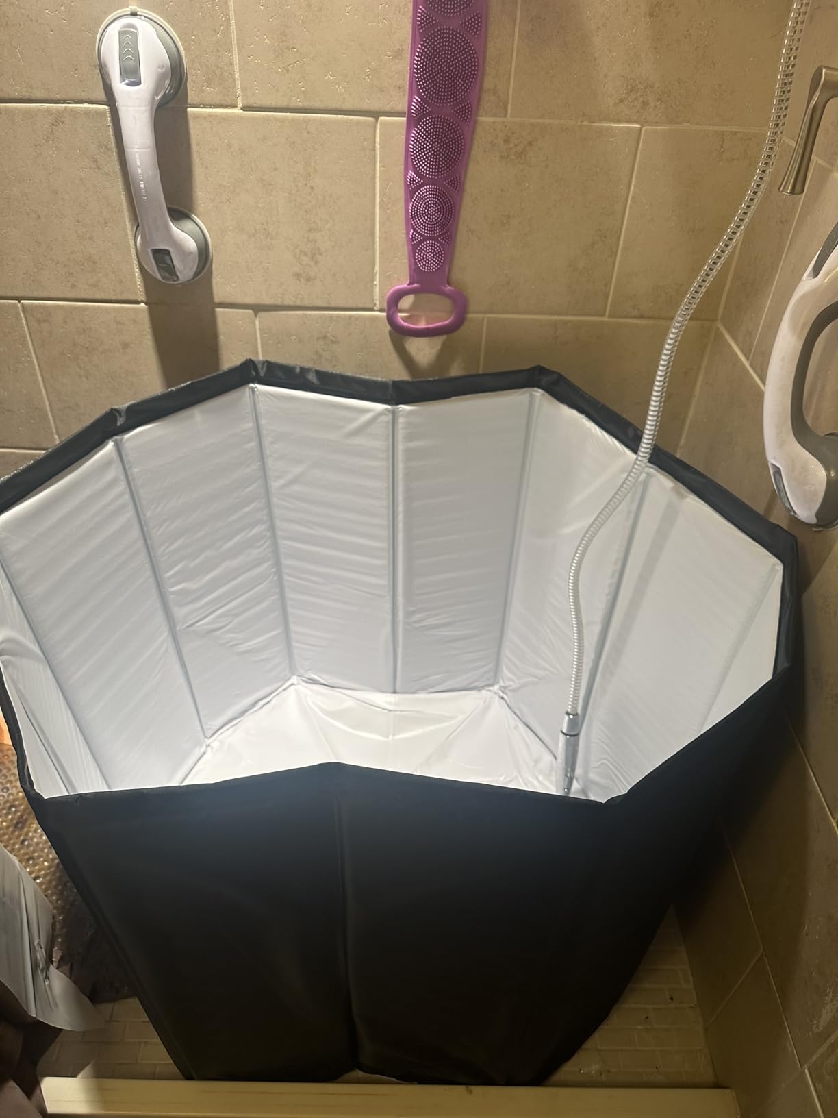 Portable Bathtub for Adult, Foldable Soaking Bathtub for Hot SPA&Ice Bath, Foldable Small Bathtub collapsible bathtub for Bathing, 6-layer Insulated portable tub,Space-Saving (black, 25.9X27.5 IN) customer photo 2