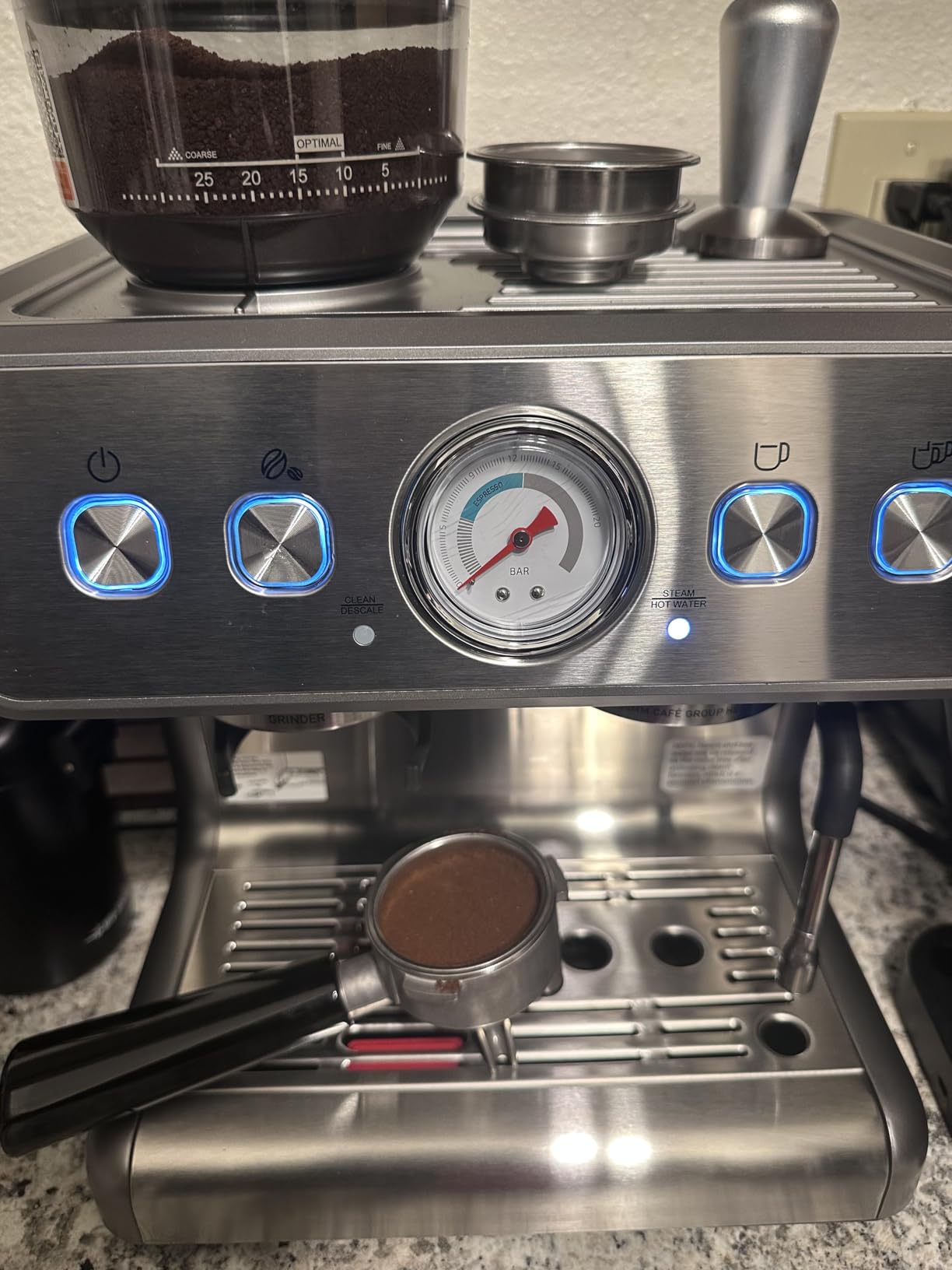 Electactic 15 Bar Espresso Machine with Grinder and Milk Frother, 58mm Expresso Coffee machines customer photo 2