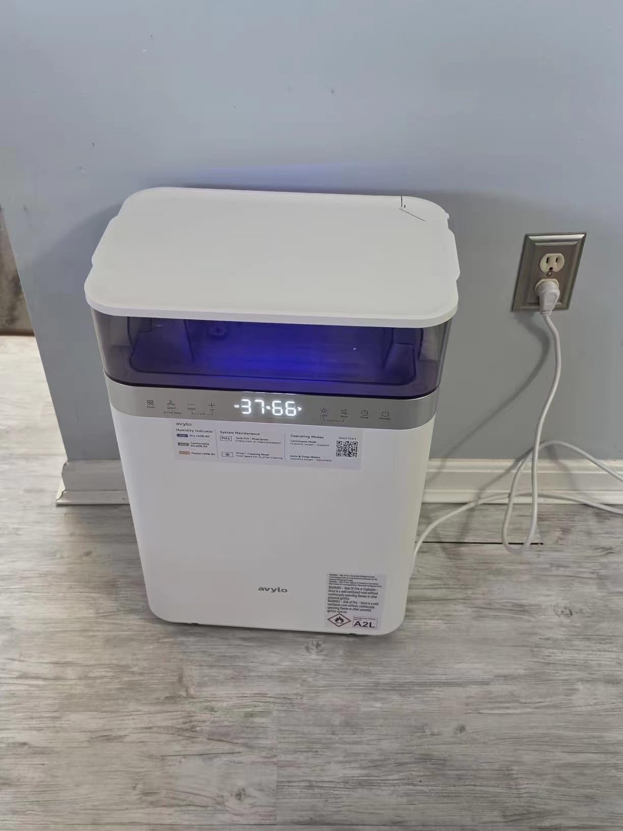 avylo Dehumidifier for Basement with Pump and Hose, Max 90 Pints/D, White | Energy Star Most Efficient 2025, 5000 Sq.Ft Dehumidifier, Top Mounted 2.11Gal Tank, 3 Drainage Option, Auto Shut Off, Auto Defrost customer photo 1