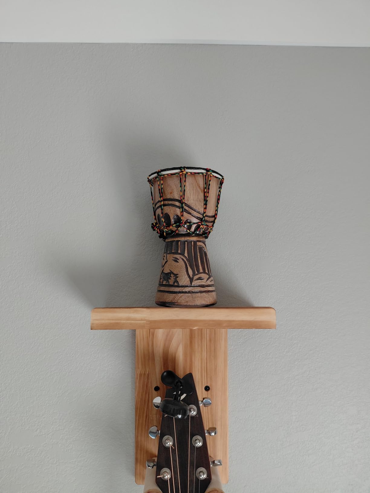 Deep Carved Wood Djembe Drum, 8.5