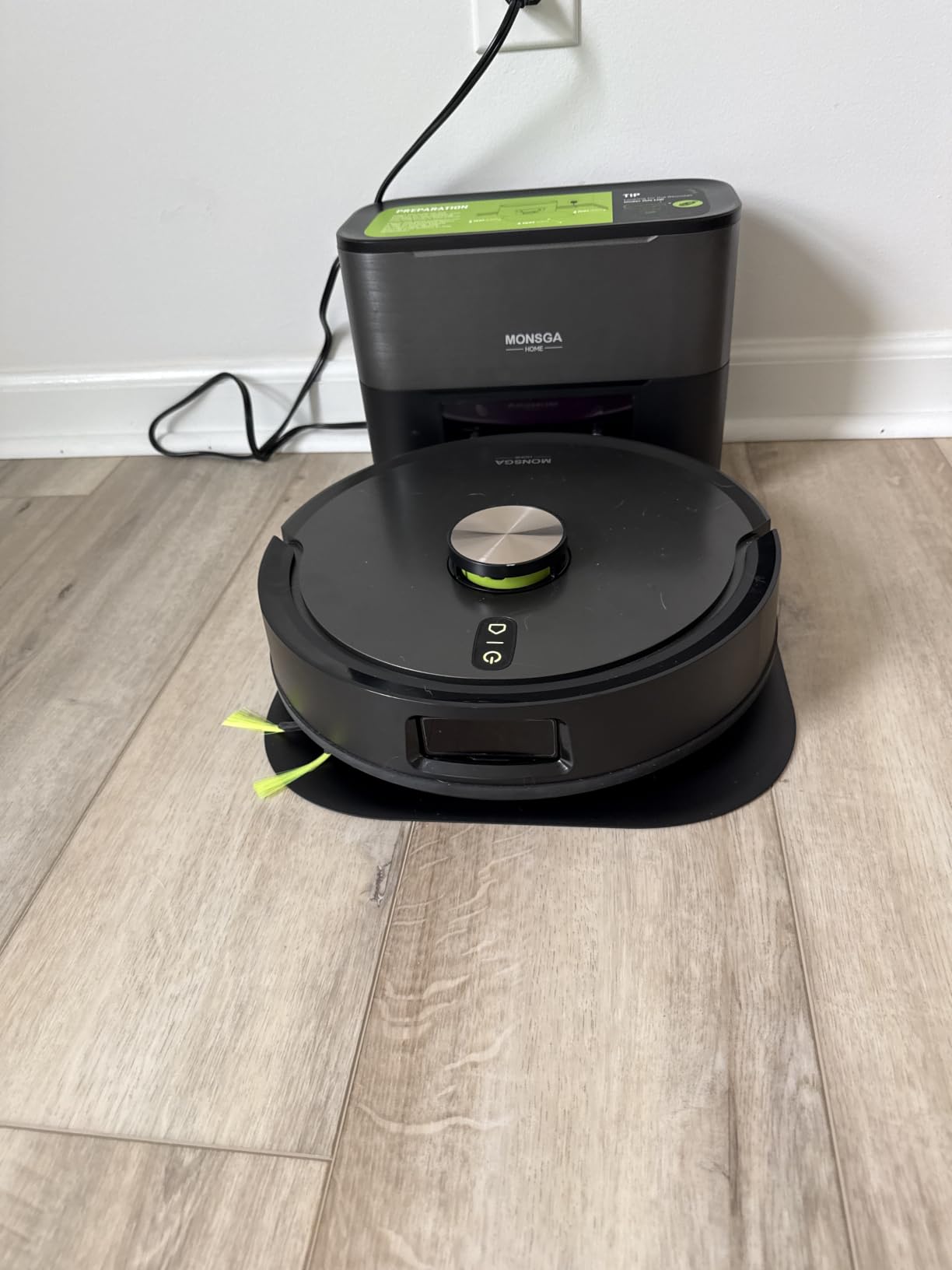 MONSGA Robot Vacuum and Mop, 90 Days Self-Emptying with 8000Pa Suction, Dual Anti-Tangle for Pet Hair, Carpet and Hard Floor, LiDAR Navigation, Smart Mapping, 160Mins Runtime, APP & Voice Control customer photo 2