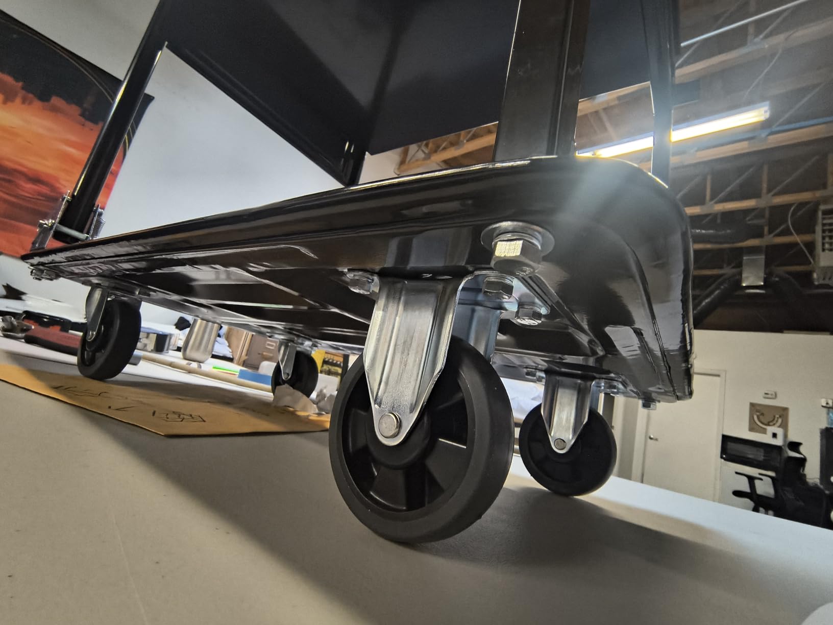 VEVOR Heavy Duty Platform Truck, 2000 LBS Industrial Steel Flatbed Cart with 360° Swivel Wheels customer photo 1