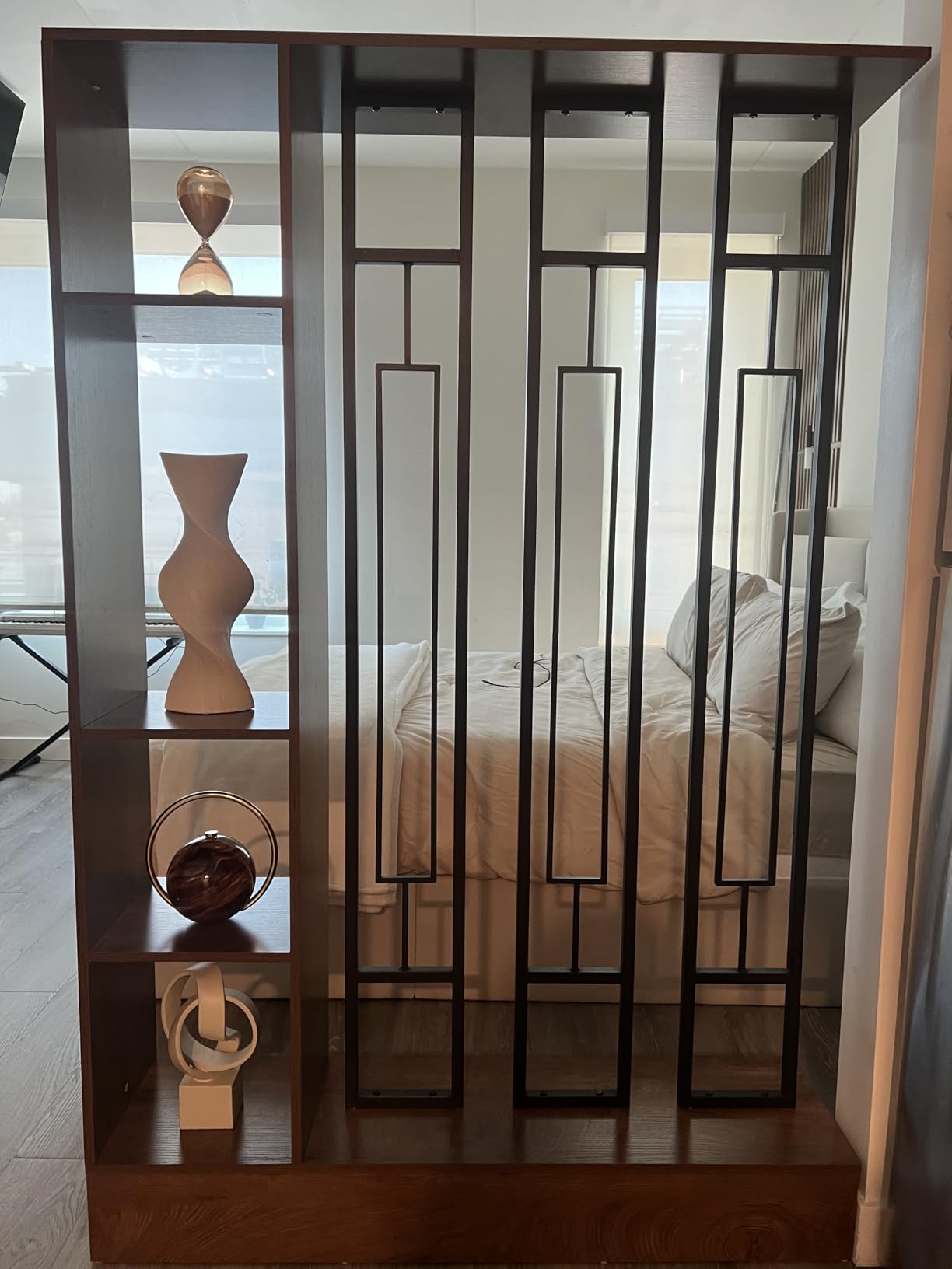 Tribesigns Wall Room Divider with Display Shelves, 70.9