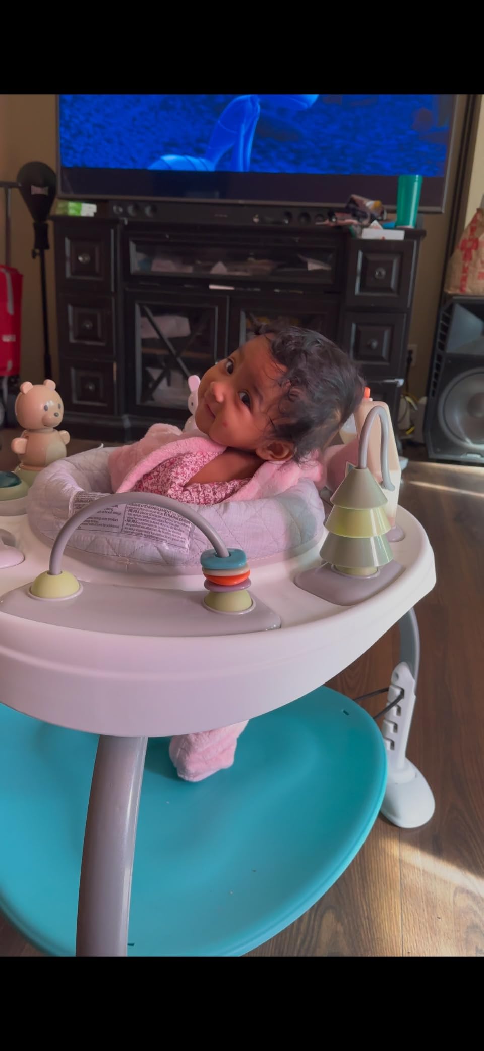 Ingenuity 3-in-1 Baby Jumper and Activity Center with Lights and Sounds - Converts to Toddler Play Table, 4 Adjustable Heights, Wood Legs, Ages 4 Months to 3 Years customer photo 1