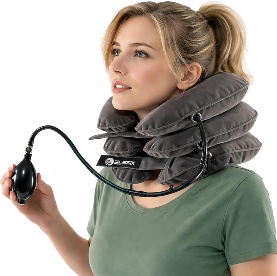 Cervical Neck Traction Device, Neck Stretcher and Cervical Traction Device | Neck Decompression Devices, Cervical Neck Stretcher, Neck Traction Pillow, Neck Extender, Neck Support, Pinched Nerve Relief customer photo 1