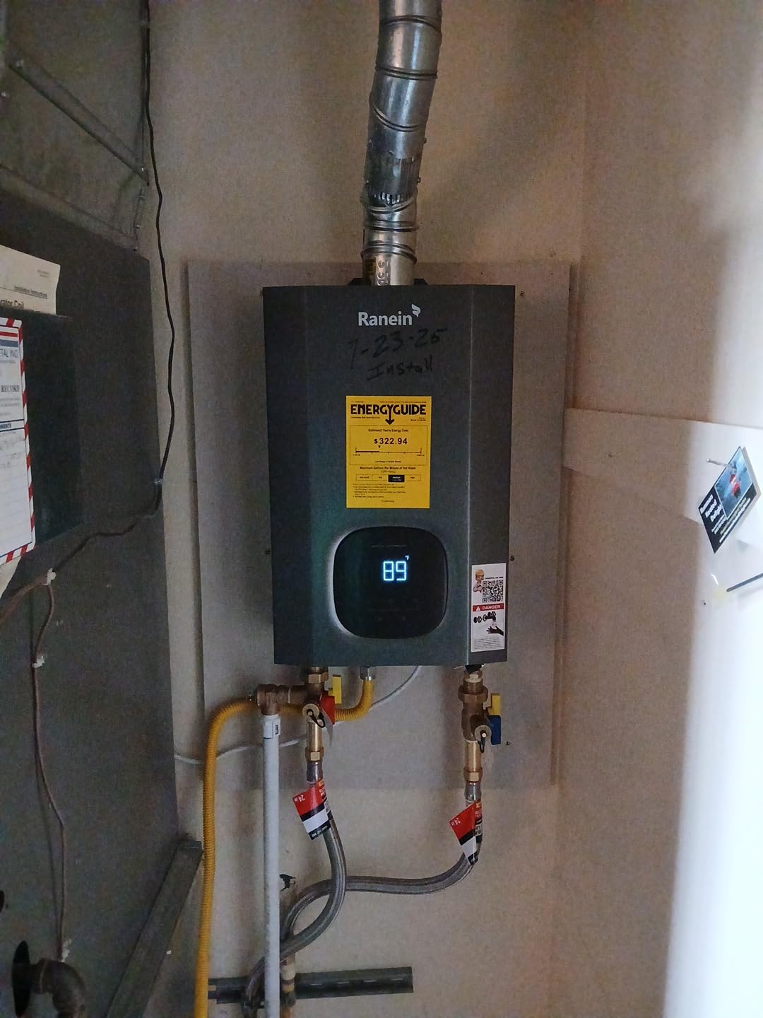 Ranein Natural Gas Tankless Water Heater, 8.5 GPM, 190,000 BTU, Indoor | Endless hot water for large home, 4-6 water points, anti-freeze, LED, wall mount, high flow, energy saving, for bathroom customer photo 2