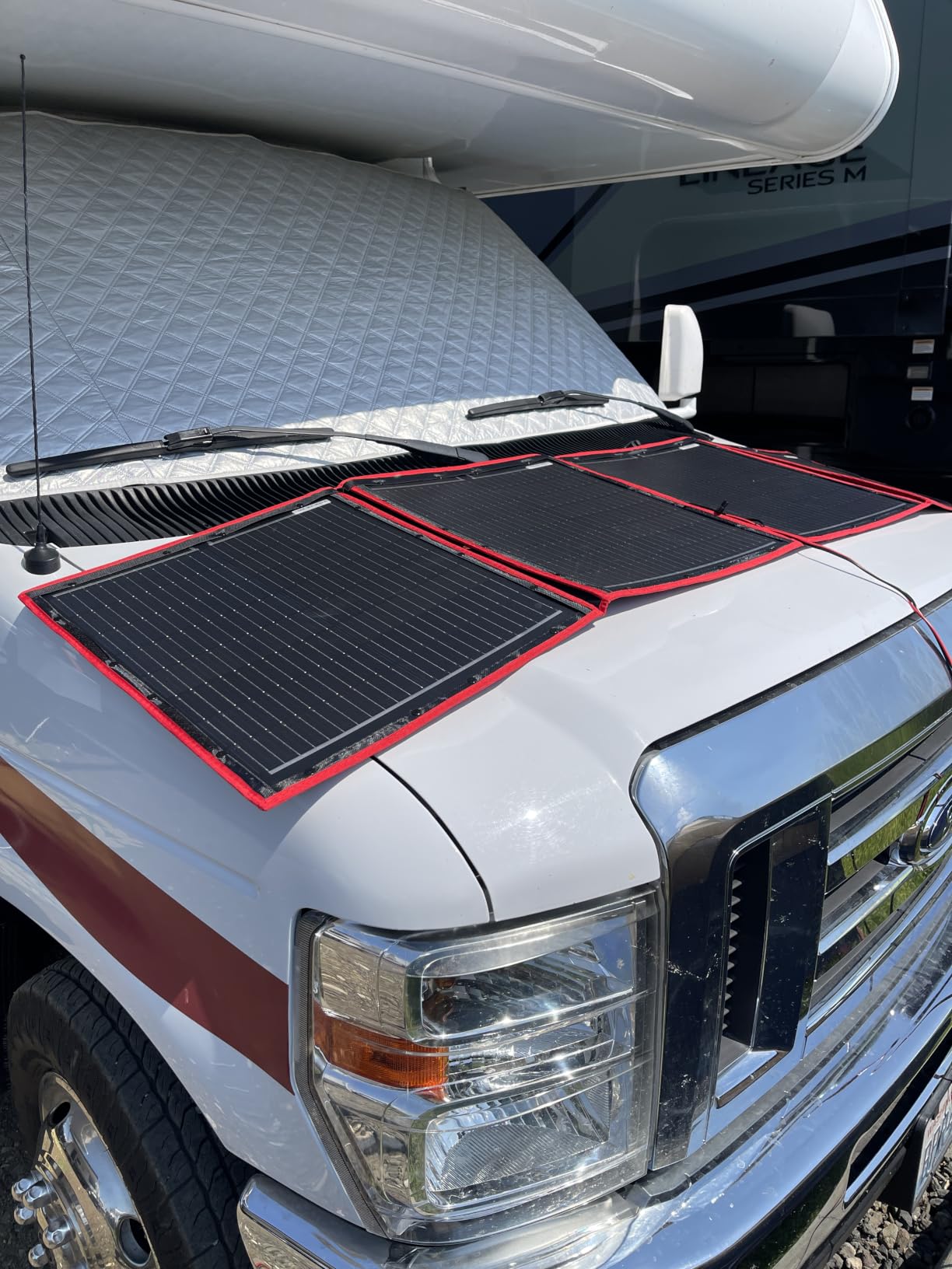 DOKIO 300W Foldable Solar Panel Kit with PWM Controller and USB Ports | 15.2 lb; folds to 19.3 x 37.4 in; includes dual USB ports and a 9.85 ft cable; for 12V batteries and power stations customer photo 1