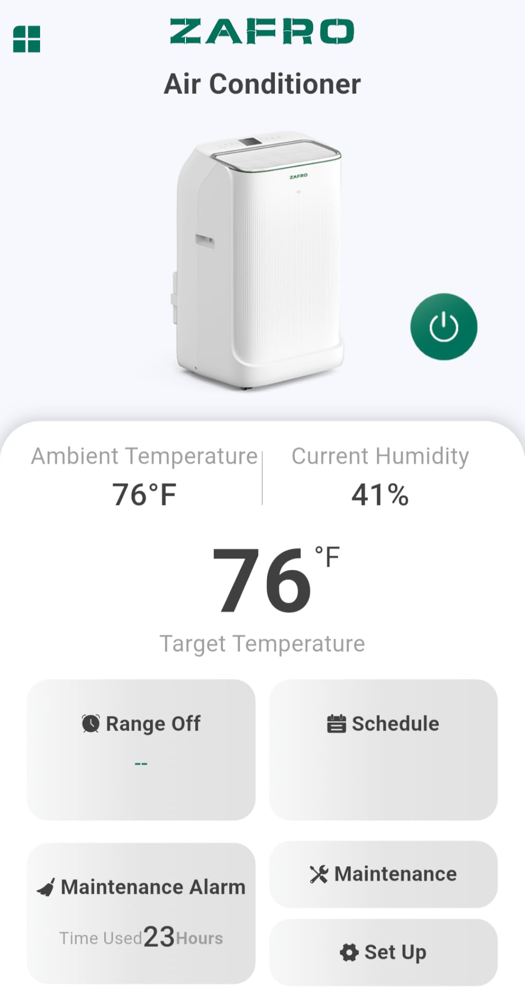 ZAFRO Smart Inverter Portable Air Conditioners, 14000 BTU (10000 BTU SACC) | Dual Hose Portable AC Unit with Energy Saving/Ultra Quiet(42dB)/Drainage-free Cooling/APP/Remote for Multi-Scenario Use customer photo 2