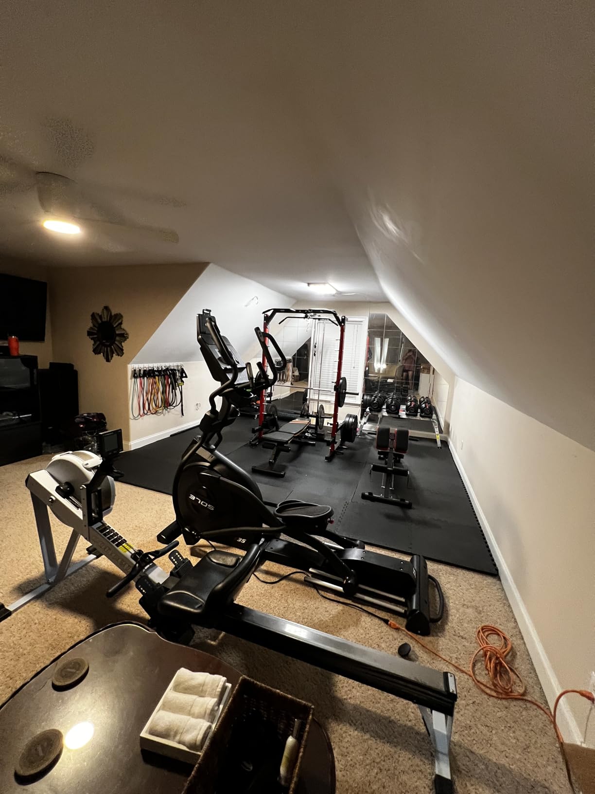 SR01 Smith Machine, 2000LBS Multi-Function Power Cage with LAT Pulldown System, All-in-One Home Gym Squat Rack with Smith Bar and Training Attachments for Full Body Workouts customer photo 2