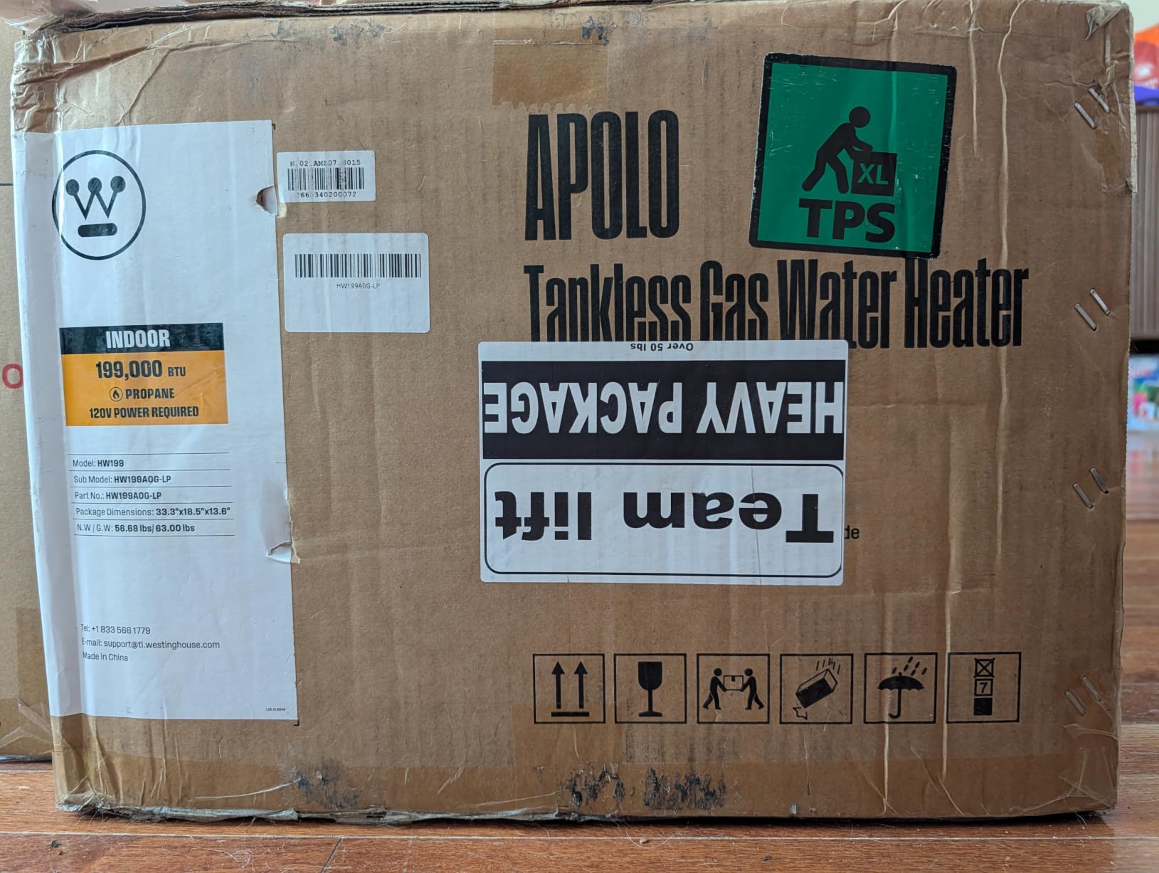 Westinghouse Tankless Water Heater Gas Indoor on Demand, Smart WiFi, 10.3 GPM, 199,000 BTU Natural Gas Whole-House customer photo 2