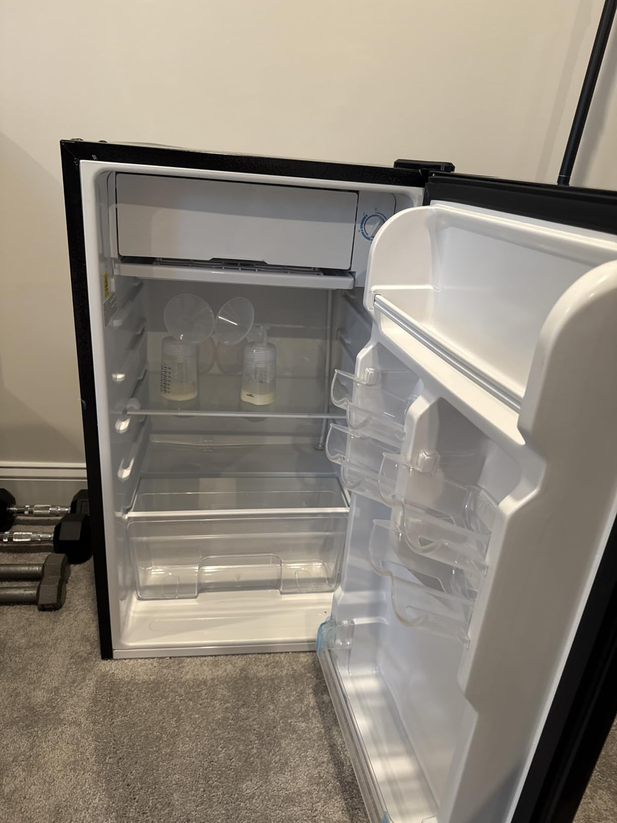 3.2 Cu Ft Mini Fridge with Freezer, Double Door Upright Freezer | Energy Efficient, Glass Shelves, Interior Light, ETL Certified, Compact Small Refrigerator for Bedroom, Office & Dorm, Silver customer photo 1