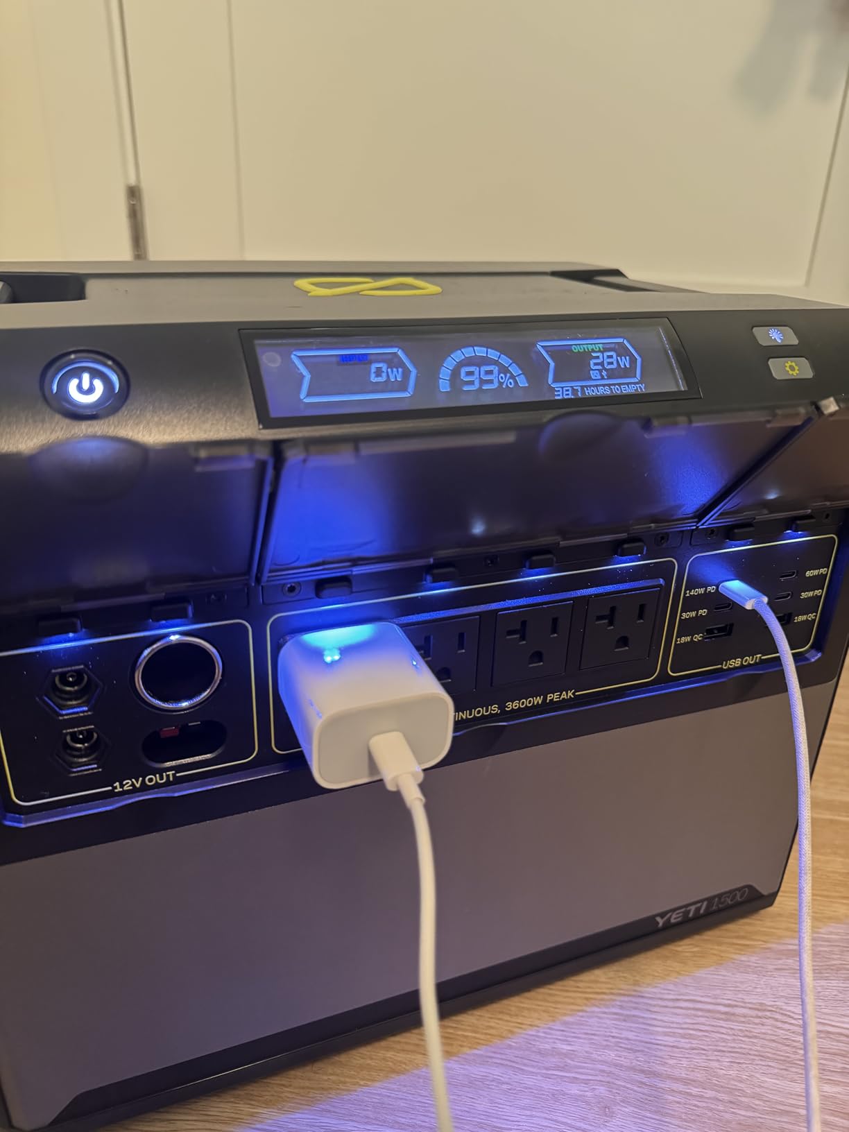 Yeti 1500 Portable Power Station, Solar Generator Ready, LiFePO4 | 2,000W Inverter with 3,600W Surge, 0-80% Recharge Under 1 Hour, 4,000-Cycle/10-Year Lifespan, IPX4 Weather Resistant customer photo 1