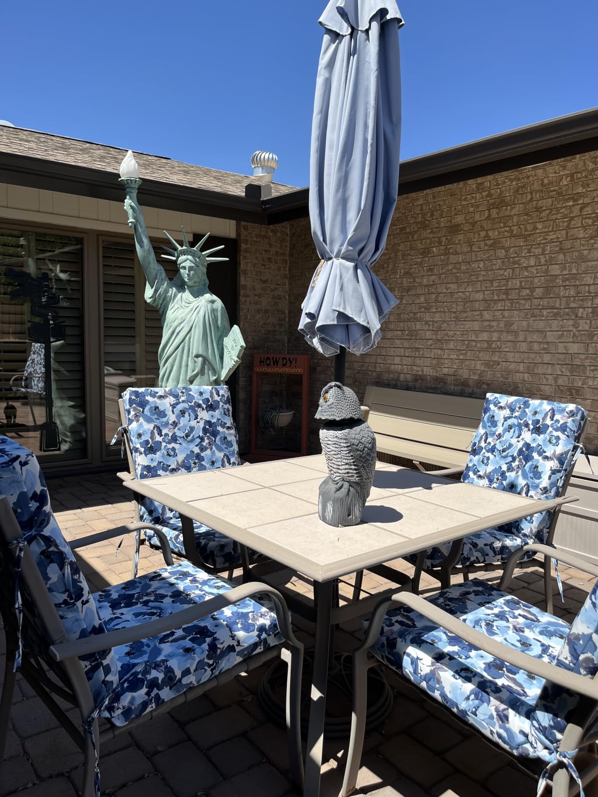 Arden Outdoor Dining Chair Cushion, 4-Pack, 20x44, Sapphire Blue | Rain-Proof Seat Pad, Fade-Resistant, Mold and Mildew Resistant customer photo 1