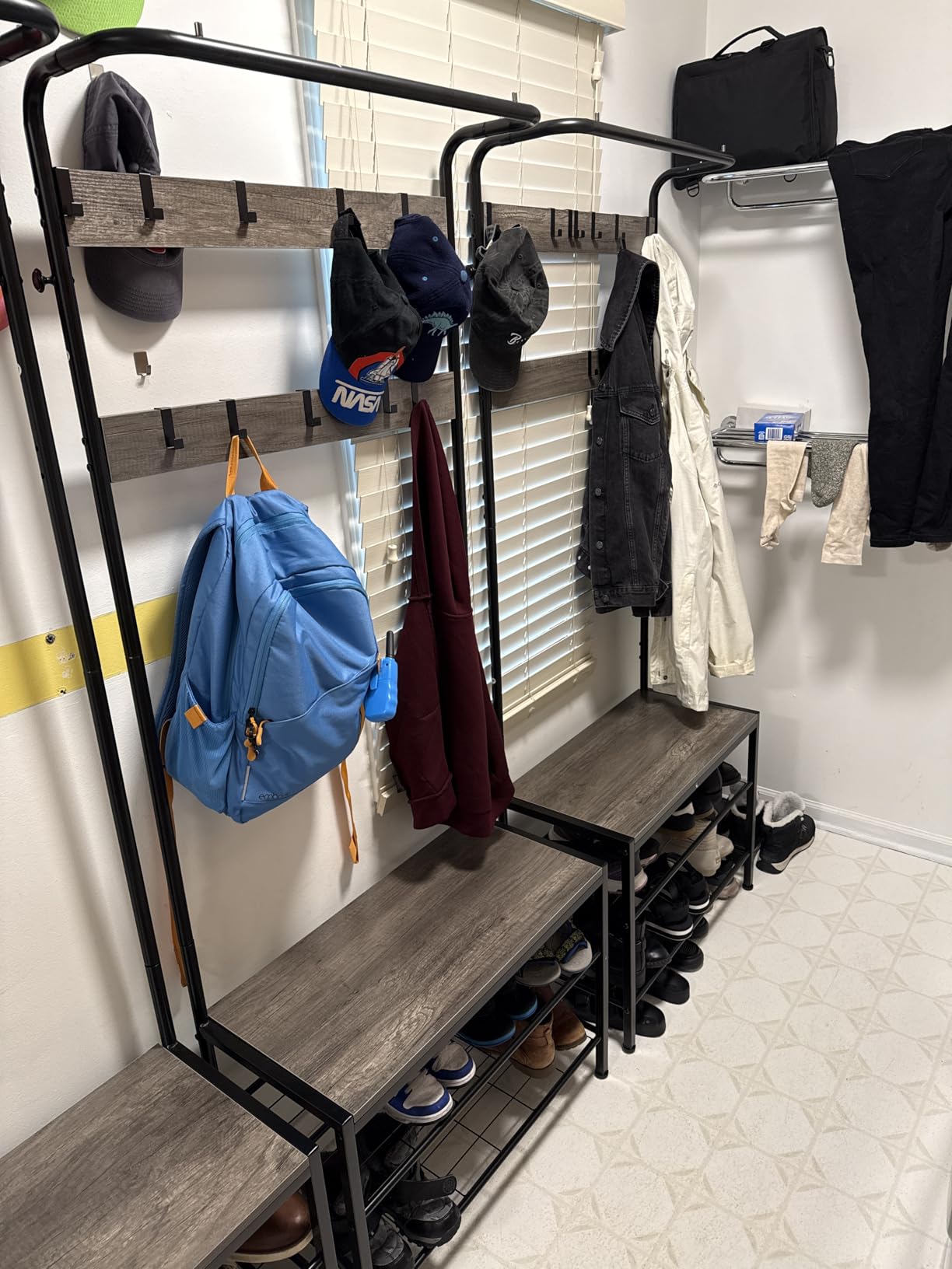 Hall Tree with Bench and Shoe Storage, 4-in-1 Entryway Organizer with 10 Hooks and Storage Shelf, Coat Rack Freestanding with 2-Tier Storage Shelf for Living Room, Bedroom Rustic customer photo 1