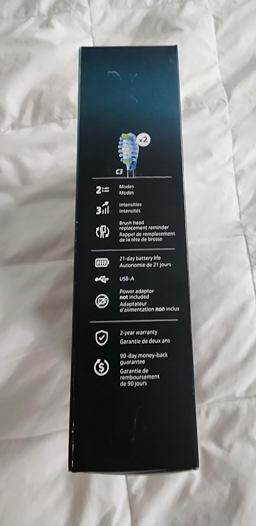 Philips Sonicare 5950 Rechargeable Electric Toothbrush, 2 Brush Heads, Navy | 1000% More Plaque Removal, Pressure Sensor, 6 Brush Settings, 21-Day Battery, Includes Travel Case, HX7133/03 customer photo 2