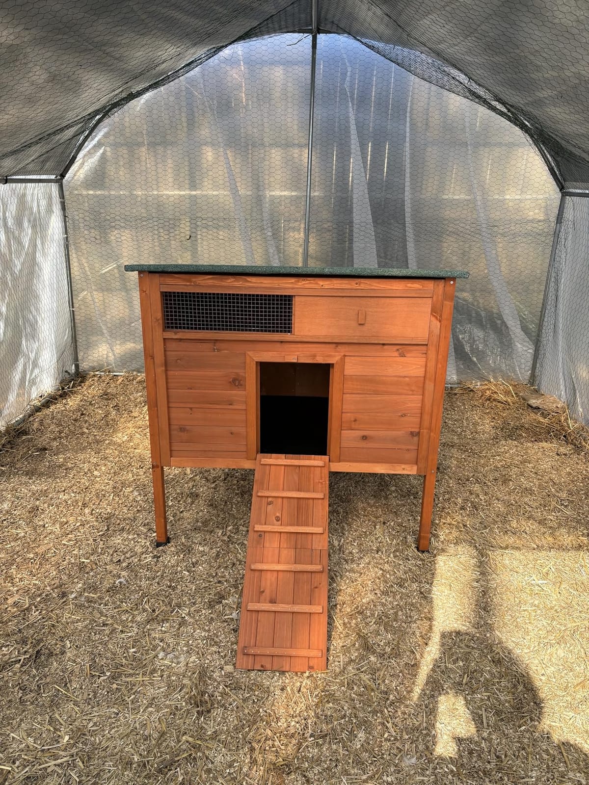 Duck Coop Duck House for Outside with Pull Out Tray Wooden Duck House for Chicken Run with Larger Windows and Elevated Legs, Chicken coop with 2 Perches, 2 in 1 Ramp, Openable Roof customer photo 1