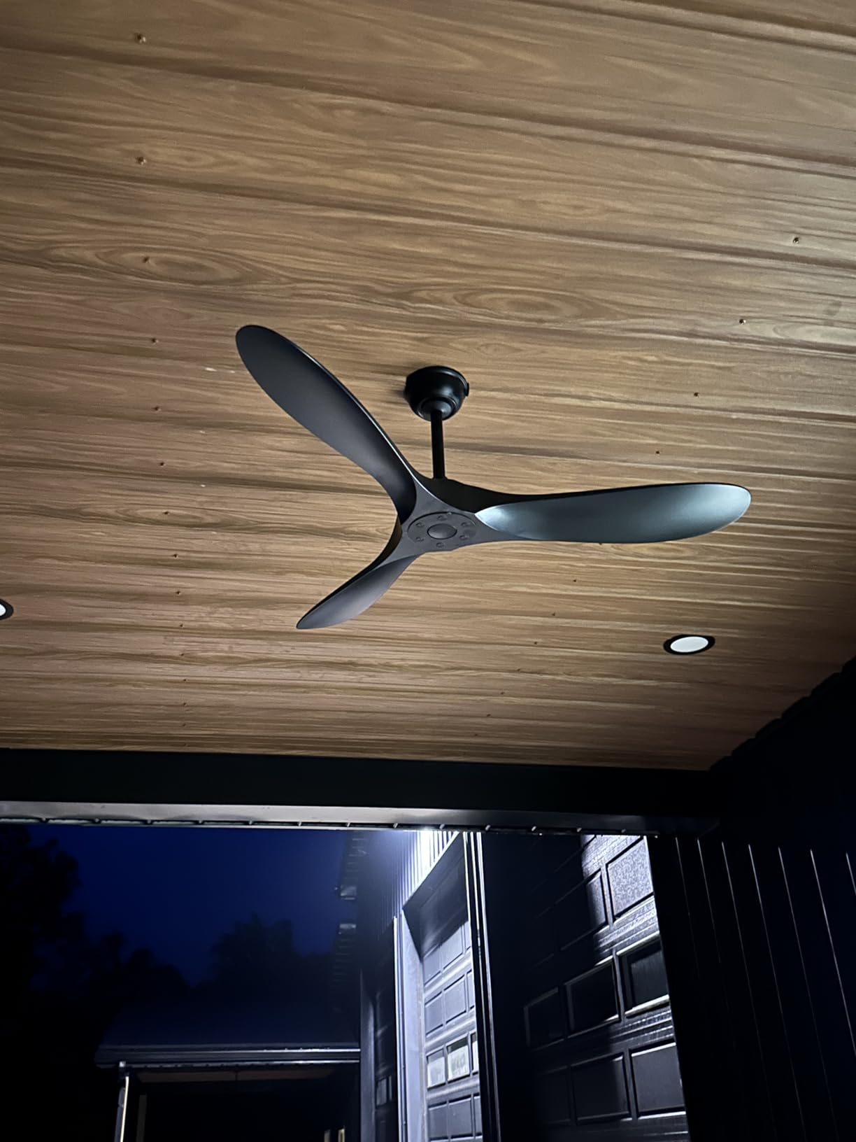 Obabala Black Outdoor Ceiling Fan, 52 in Ceiling Fans No Light with Remote Control, 3 Blades, 6 Speed Reversible DC Motor Modern for Patios, Living Room, Bedroom, Porch customer photo 1