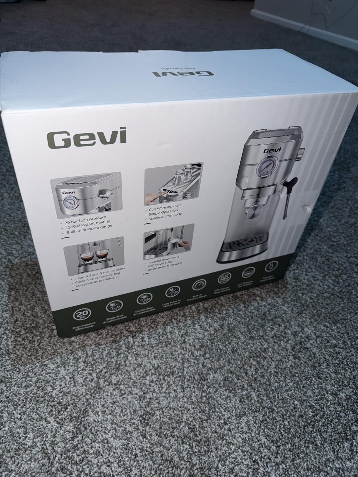 Gevi 20 Bar Compact Commercial Espresso Machine for Home, Latte Coffee Maker customer photo 2