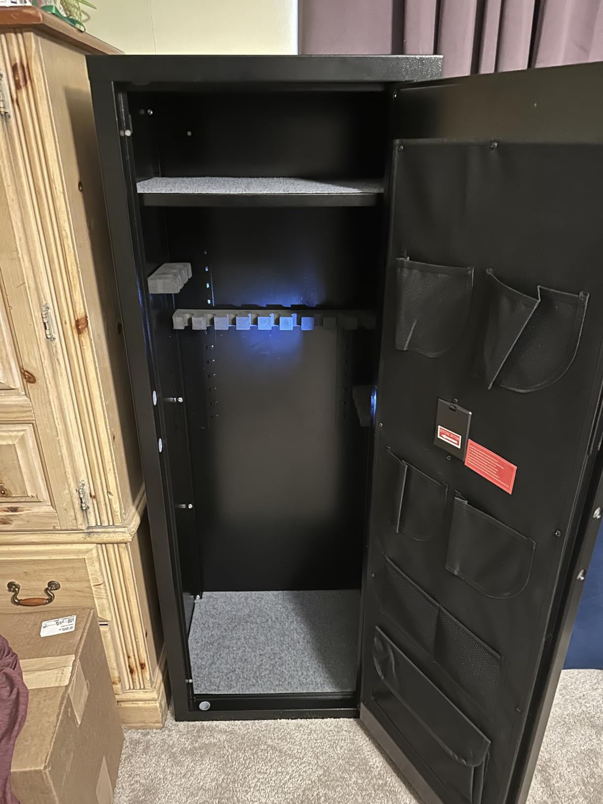 Bonusall 12-16 Gun Safe with Keyboard, Quick Access Rifle Gun Safe, Gun Cabinet for Rifles with 4 Short Gun Pockets and Adjustable Rifle Rack for Home, Garage, Hunter Cabin - Black customer photo 1