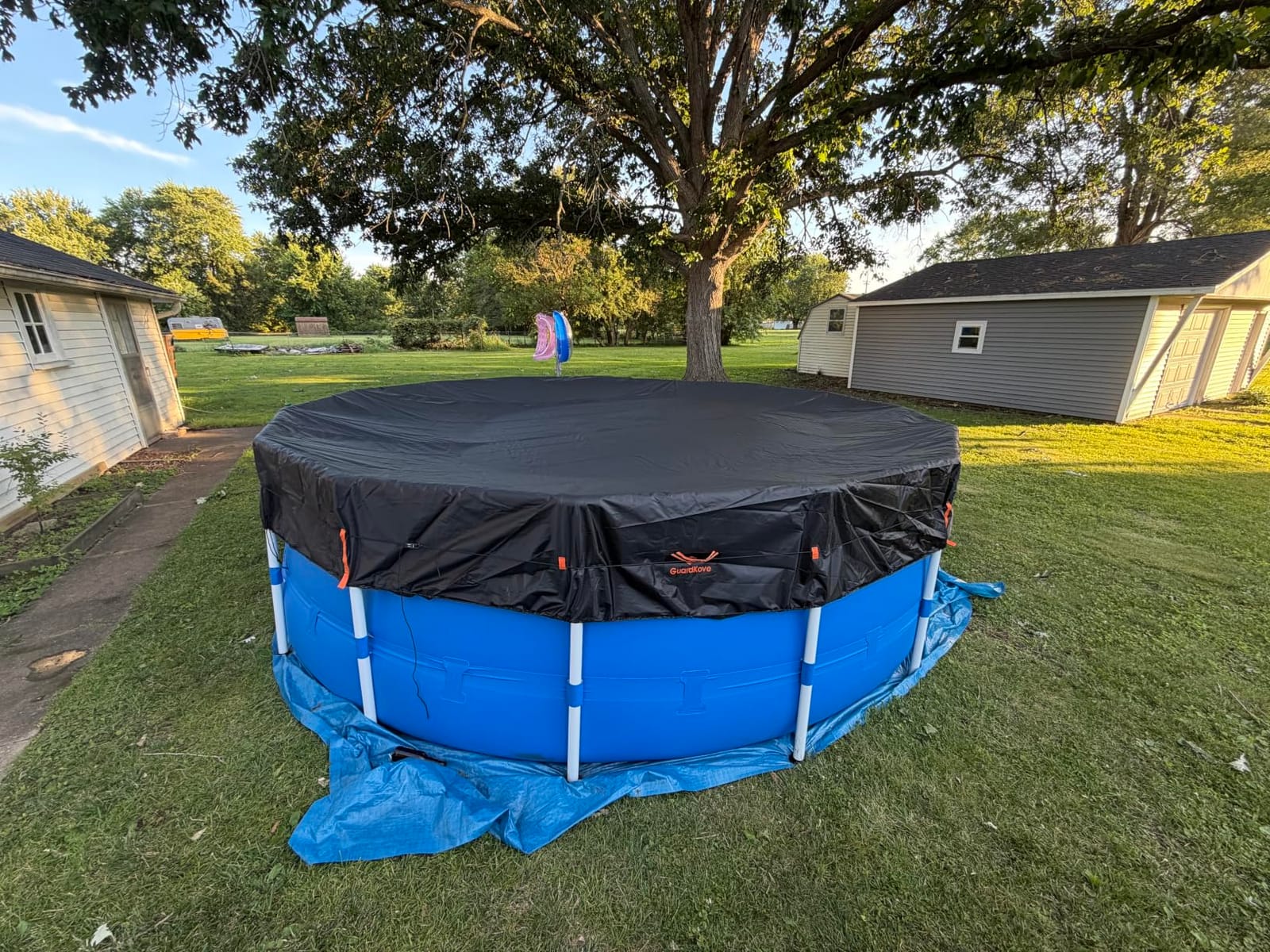18Ft Round Pool Cover [2026 Upgraded 4-Way Windproof System] 500D Tear-Resistant for Above Ground Pools customer photo 1