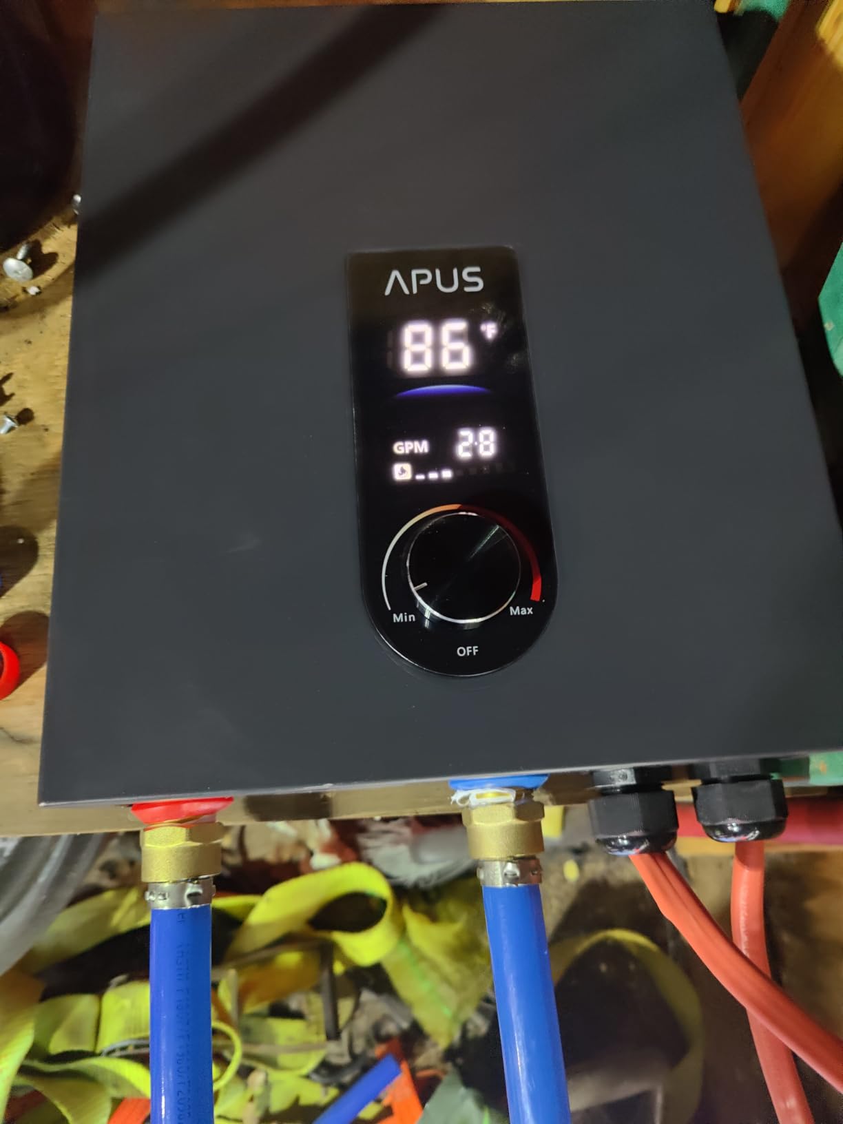 APUS 18kW Tankless Water Heater Electric, 240V, Up to 4.4 GPM, 3s Instant, LED Display, 86-131F, Self-Modulating, Indoor Installation, Space Saving Design, 99.8% Efficiency customer photo 2