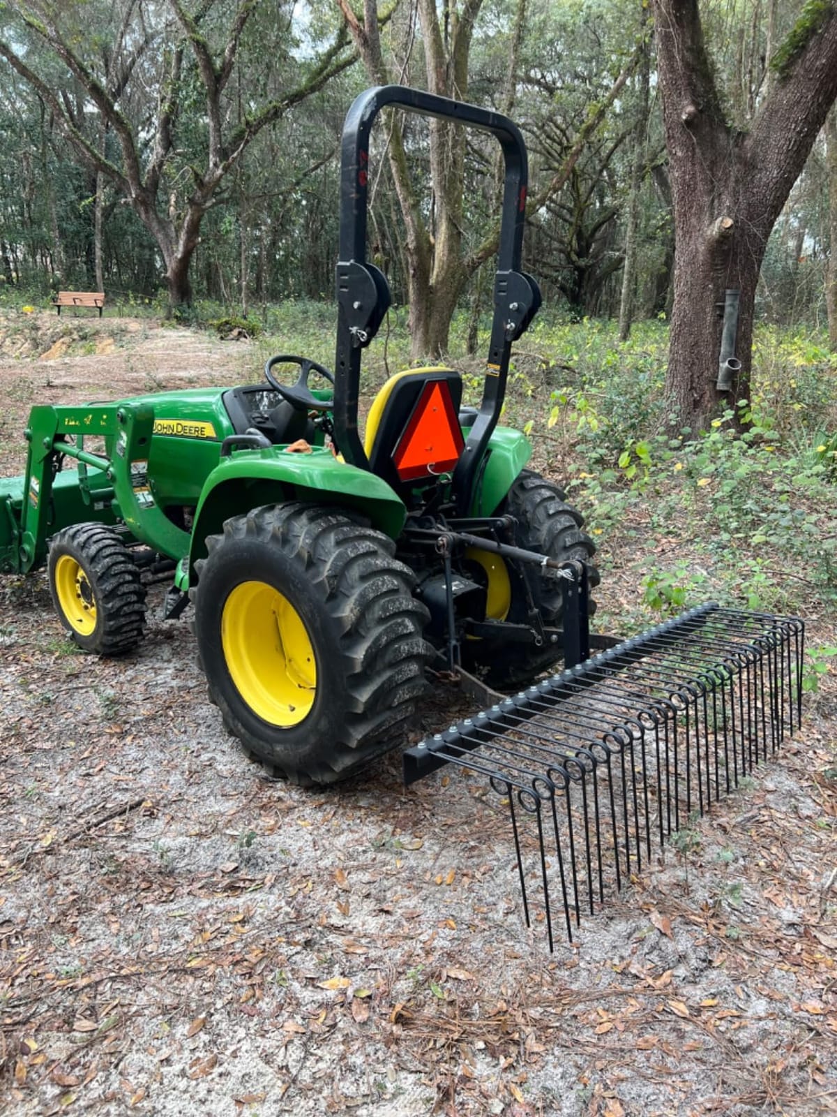 YITAMOTOR 3 Point Landscape Rock Rake for CAT 1, 5 FT Attach Tractor Rake | 32 Heavy Duty Steel Tines, 360 Degree Rotation, Tow-Behind Lawn Garden Tool Attachment for Compact Tractors customer photo 2