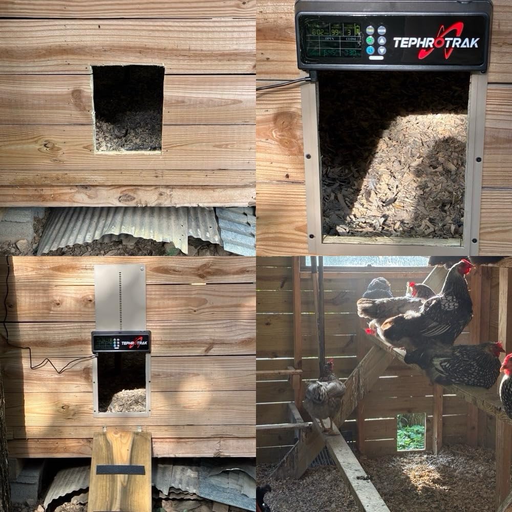 Automatic Chicken Coop Door: 3500mAh Solar Powered, 656ft Long-Range Remote, Intuitive Color LCD Display, Anti-Pinch Safety Sensor, Weather-Resistant Aluminum Auto Door for Poultry customer photo 2