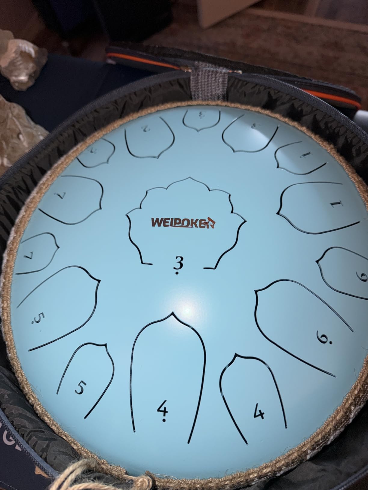 Steel Tongue Drum Pro - 14 Inch 15 Note Rain Drum - Percussion Instrument for Meditation and Music, Hand Pan Drums with Music Book, Mallets and Carrying Bag (White) customer photo 1