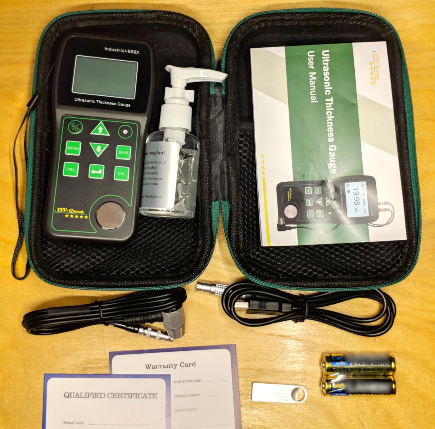 Ultrasonic Thickness Gauge Industrial-888X - Echo-Echo Through Coating up to 19.7 mils (500 μm), Pulse-Echo for Cast Iron, PC Data Export, NDT Thickness Meter 0.039-19.685 in (1-500 mm) customer photo 1