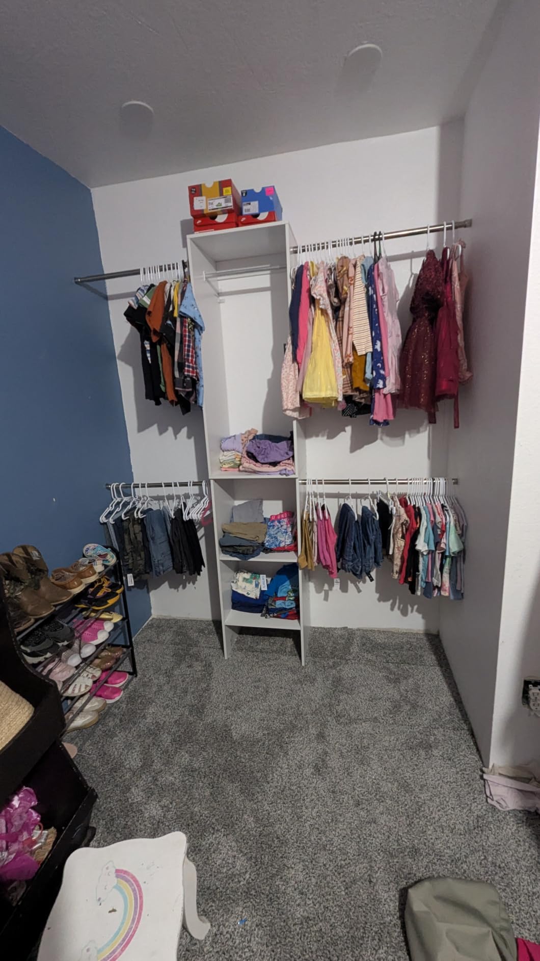 SONGMICS Closet System, Customizable Walk-In Closet Organizer System with Adjustable Hanging Rods and Storage Shelves, White, Fits Spaces 4-9.6 ft URGR040WZ01S customer photo 2
