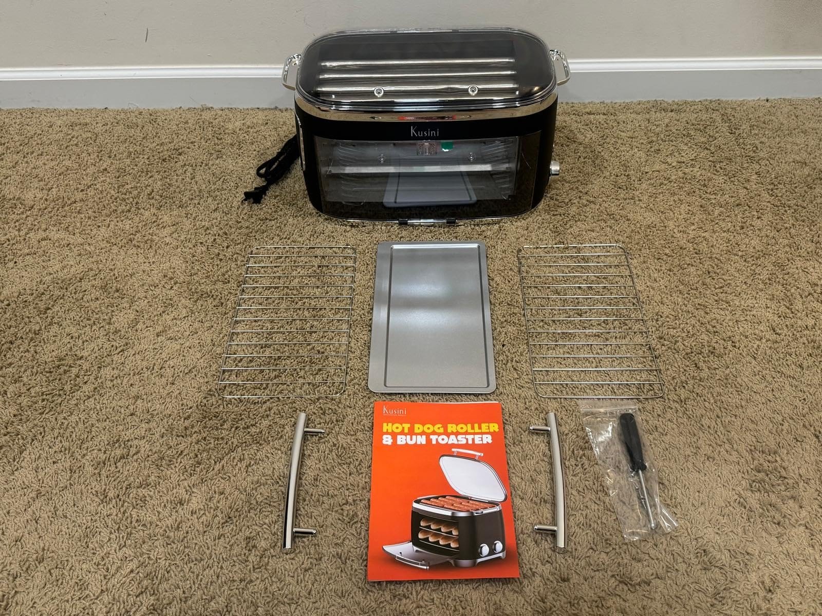 Kusini Hot Dog Roller Grill & Toaster Oven - holds 8 Hot Dogs & 8 Buns, Keep Warm Option & Condiment Holder - Kitchen Appliance Hot Dog Cooker Machine - Hosting Party Essential customer photo 2
