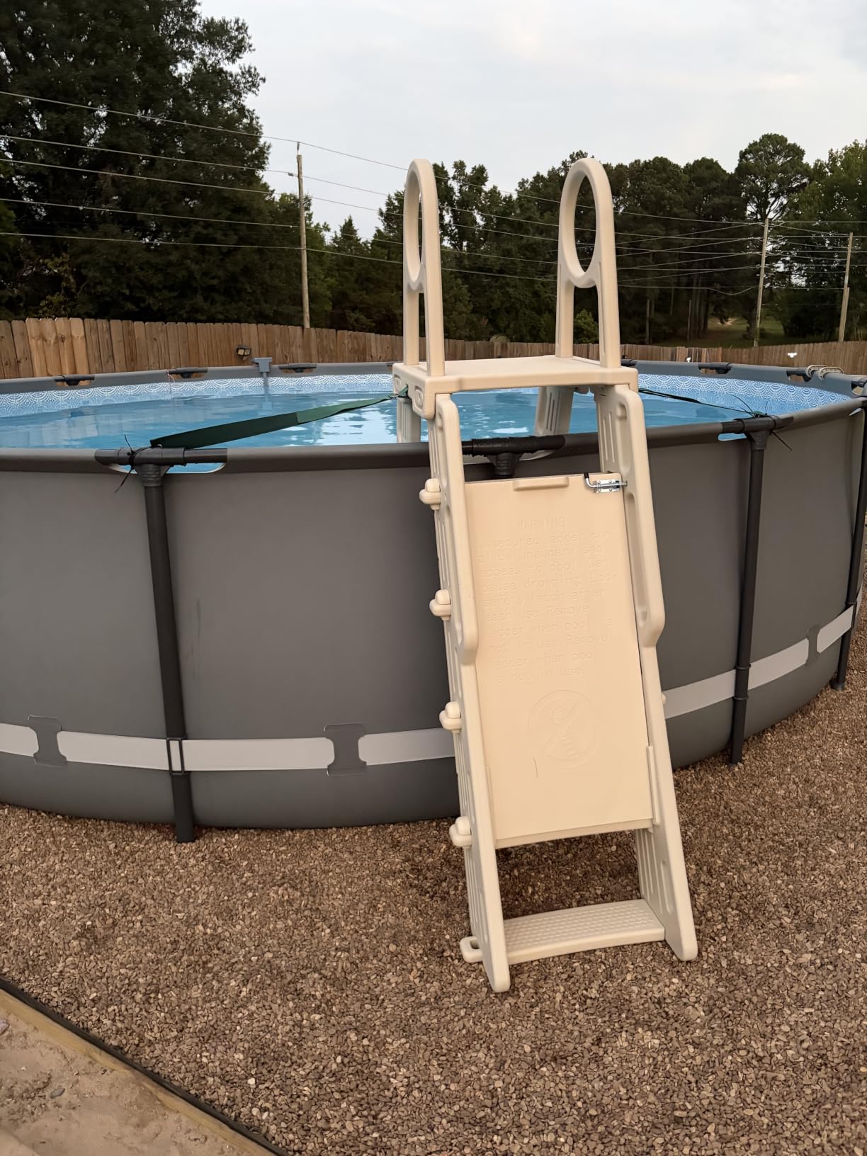 Pool Ladder Above Ground Swimming Safety A Frame Pool Ladder with Platform and Safety Barrier for 48-52 inches Pool customer photo 1