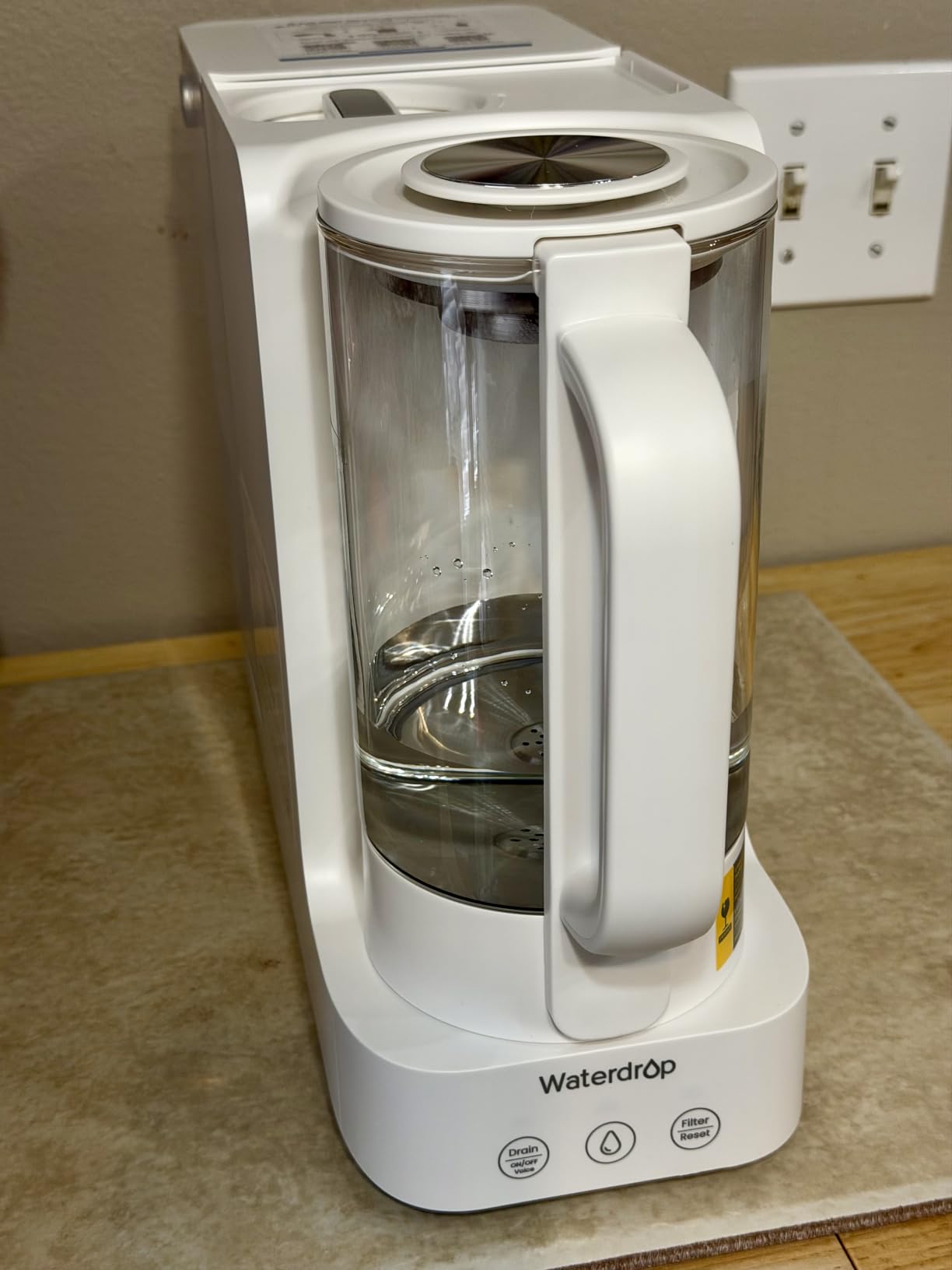 Waterdrop C2SL Countertop Reverse Osmosis Water Filter, [ Mineral Added ] | 40oz Autofill Glass Pitcher, 7-Stage RO Filtration, 3:1 Pure to Drain, Reduce PFAS/TDS, Compact Design, Installation-Free customer photo 2