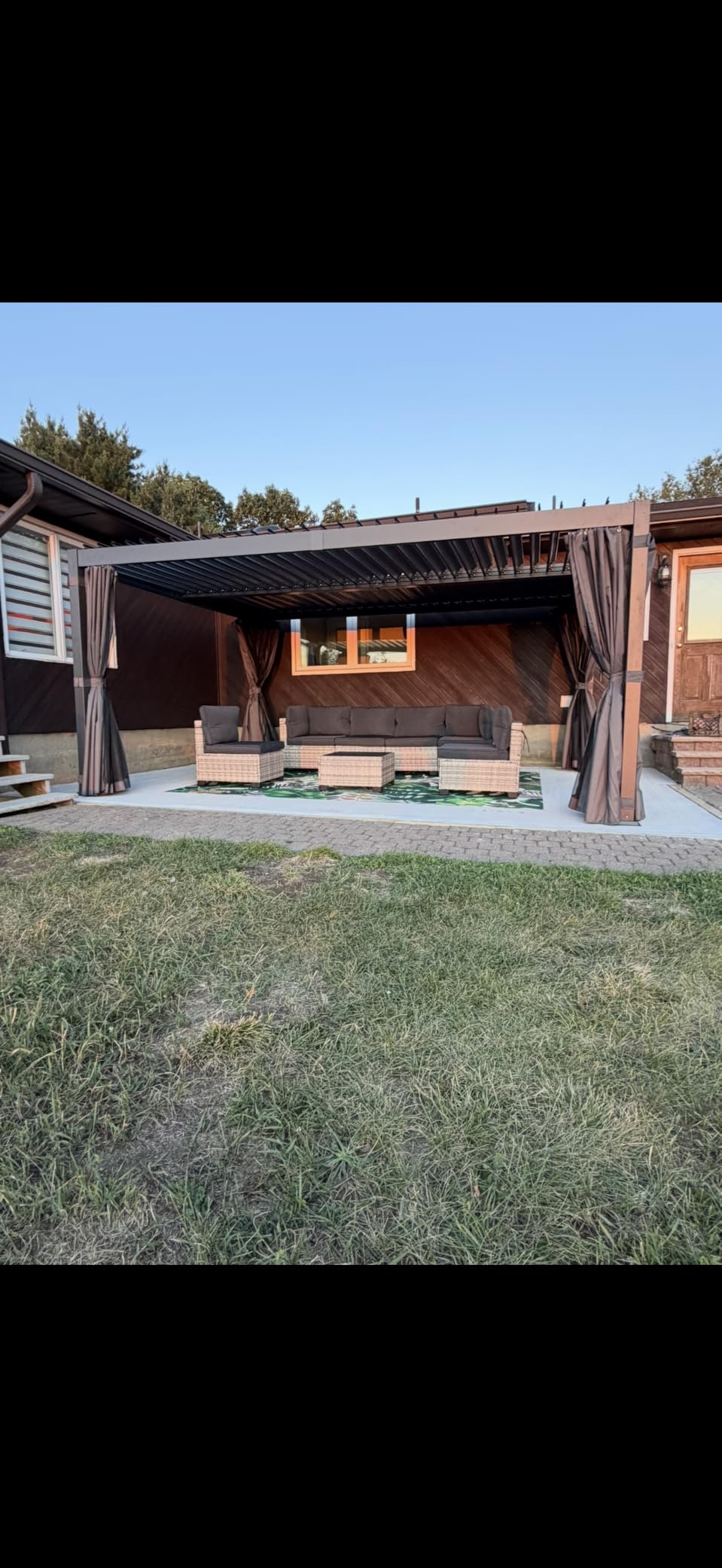 AirWire 10x12 FT Louvered Pergola Dark Gray | Metal Gazebo with 2 Independent Adjustable Roof and Drainage System for Patio, Deck, Garden customer photo 1