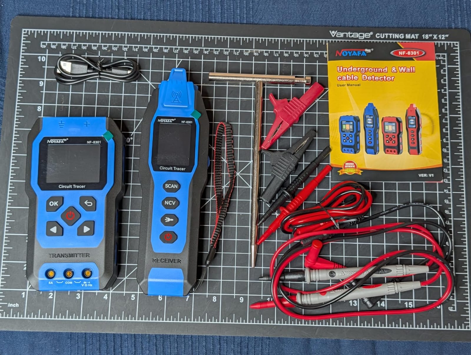 NOYAFA Underground Wire Locator with Multimeter, 8 Ft Max Detect Depth, 3280 FT 12-1000V NVC Buried Circuit Tracer for Fuses, Irrigation, Metal Pipes Wall Wires Utility Cable Locator- NF-8301Blue customer photo 1