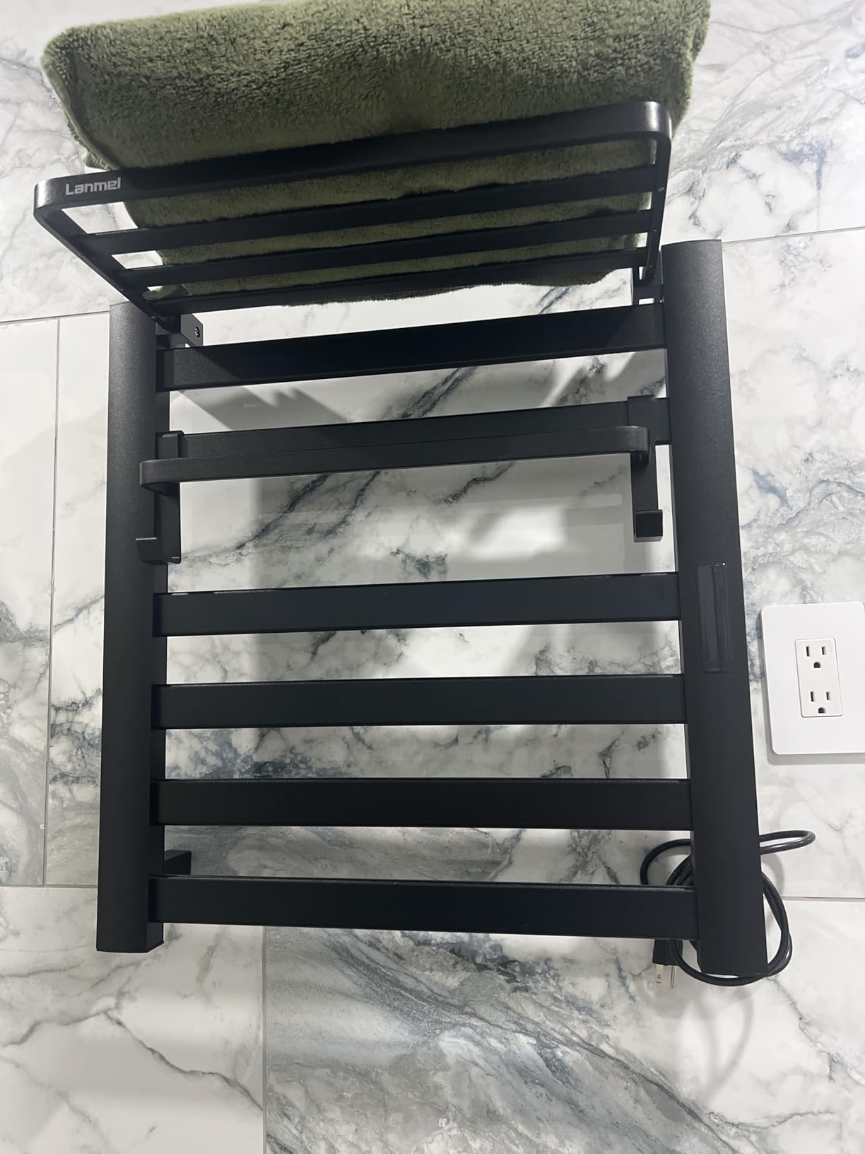 LANMEL Towel Warmers for Bathroom, Wall Mounted Heated Towel Dryer Rack | 33.9