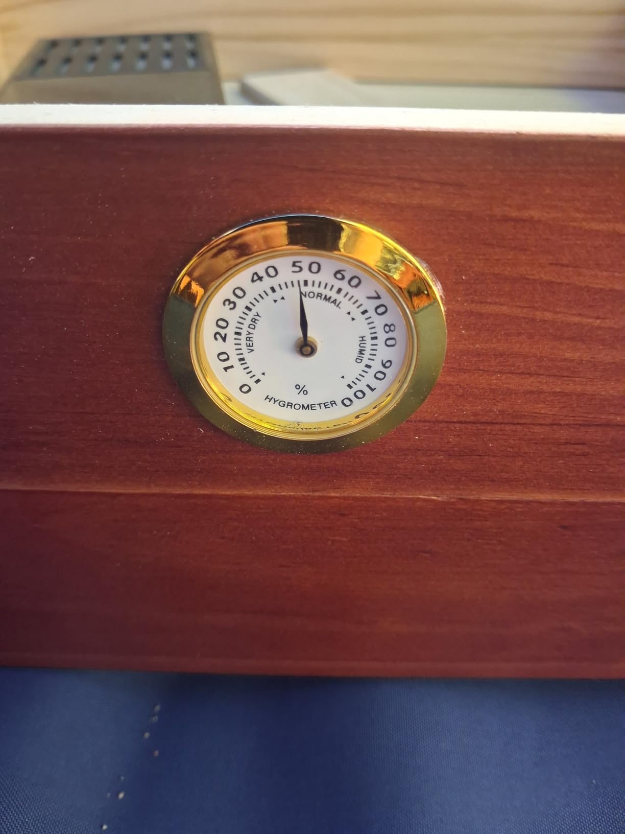 Custom Glass Top Display Box - Handcrafted in Texas - Aromatic Cedar-Lined Desktop Storage with Precision Hygrometer - Personalized Gift for Men - Walnut or Black Finish Options customer photo 2