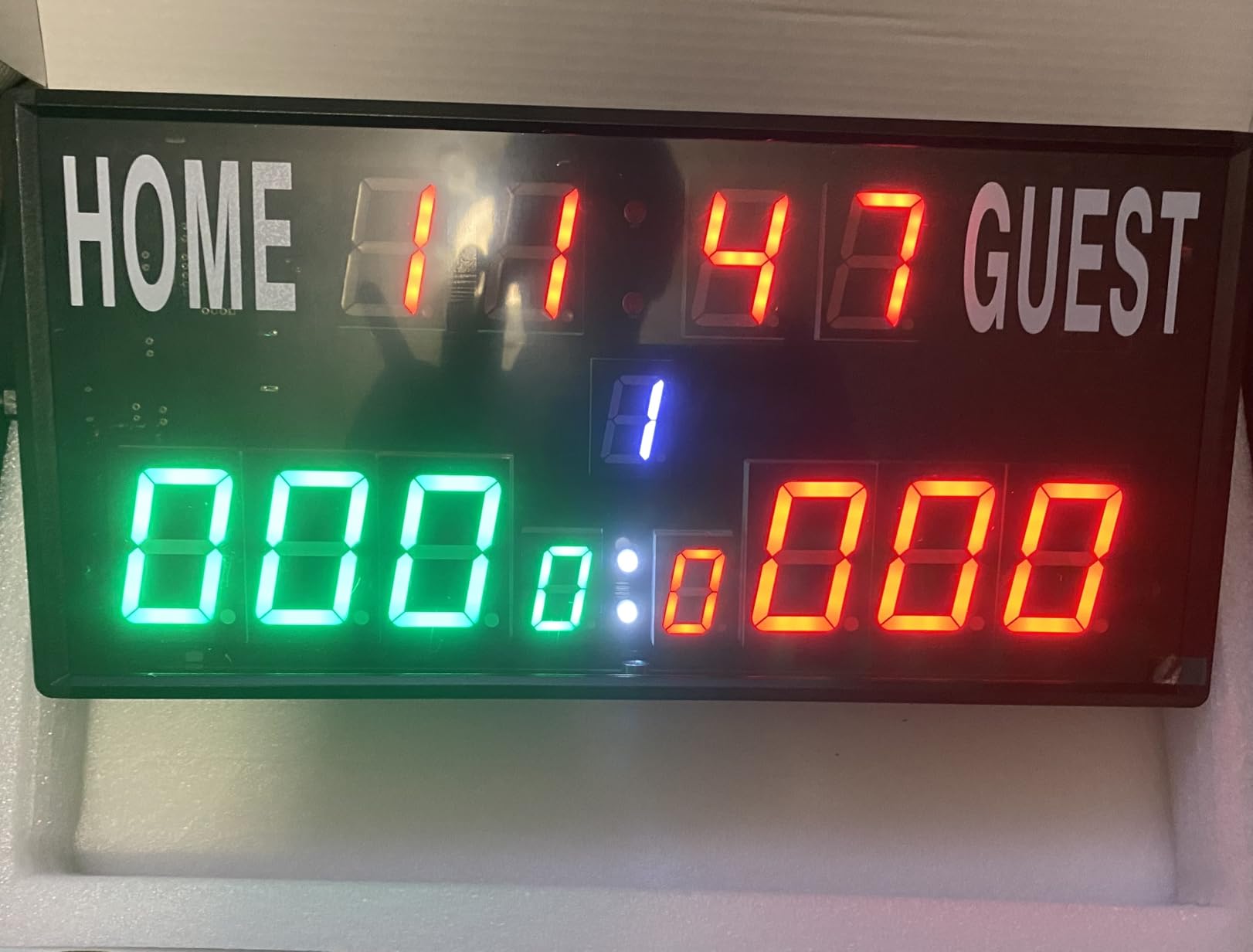 LED Electronic Scoreboard Digital Score Keeper with Remote/Timer/Shot Clock | Basketball Scoreboard with 40-Foot Remote Control, 999 Score, 100FT VISIBLE, 24H Clock, Score History, 6-Bright.3-Vol customer photo 1