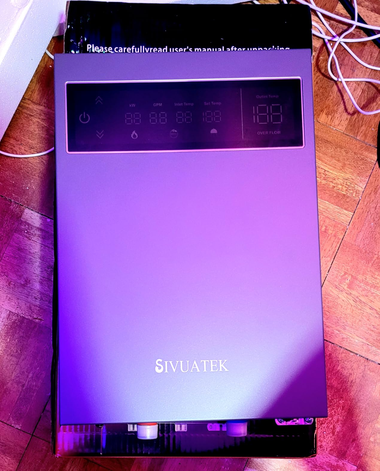 27kW Tankless Water Heater Electric 240V, Whole House, Gray | 3s Instant Heating, 99.8% Efficient. LED Shows Inlet/Outlet Temp, GPM & kW. ±1℉ Precise Control, ETL Certified customer photo 1