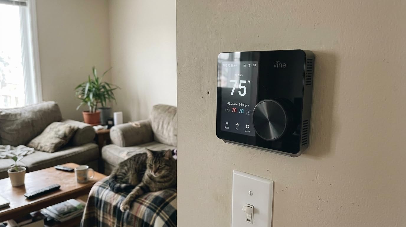 vine Smart Thermostat for Home with Large Knob - WiFi Thermostat with Nightlight, Compatible with Alexa and Google Assistant customer photo 1