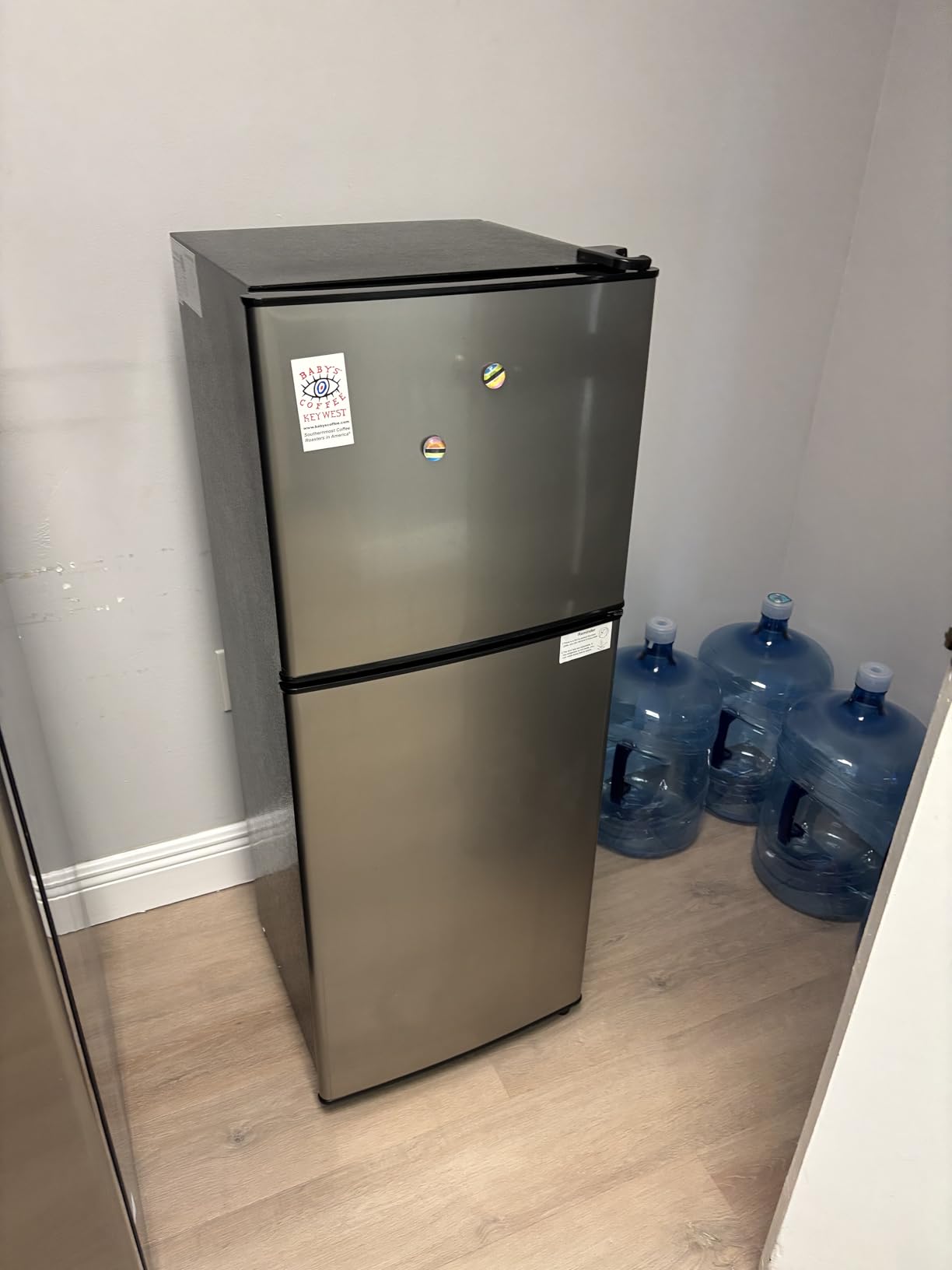 Antarctic Star Compact Mini Fridge with Freezer, Double Door, Adjustable Thermostat, 2.5 Cu.Ft customer photo 1