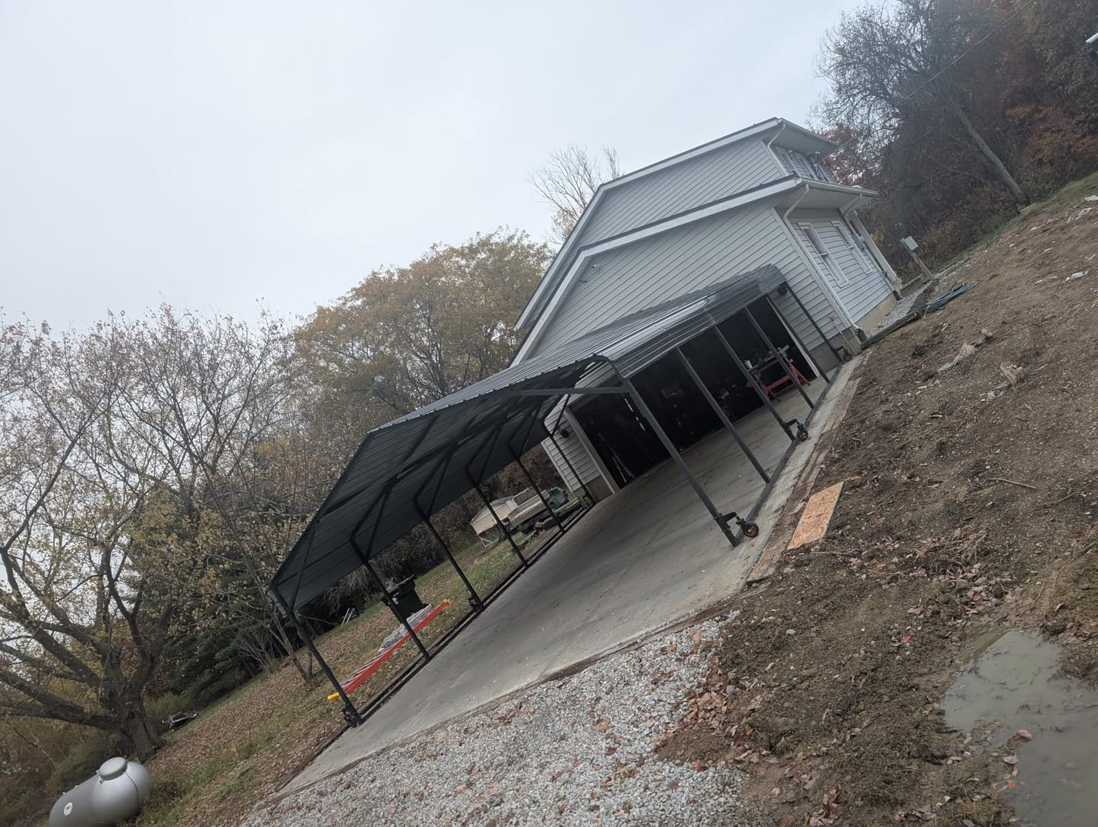 Military-Grade Metal Carport 12x20 FT, Heavy Duty Garage 2-Sided Enclosure | 2x2