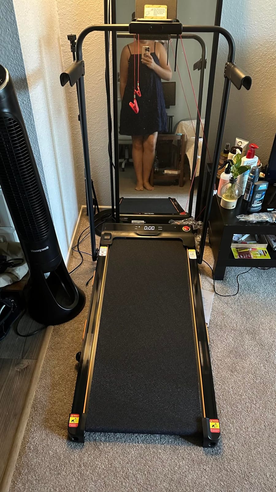 16% Incline Walking Pad Treadmill, 3-in-1 Under Desk Treadmill with Handles | Foldable, Compact, Portable Treadmills for Home Small, 2.5HP Quiet Brushless, 330 LBS Capacity, Home Office, LED Display customer photo 1