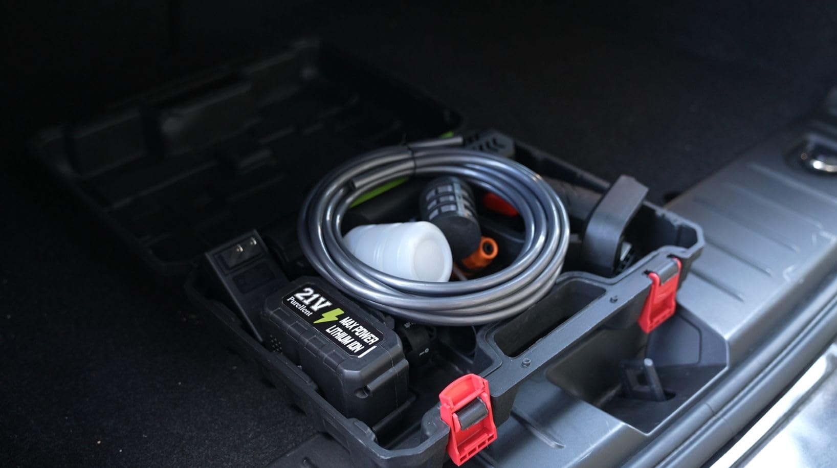 Cordless Portable Washer, 1100 PSI Handheld Washer Battery Operated Pressure Washer, 6-in-1 Nozzle Lightweight Car Washer, Cleaner with Elastic Hose customer photo 1