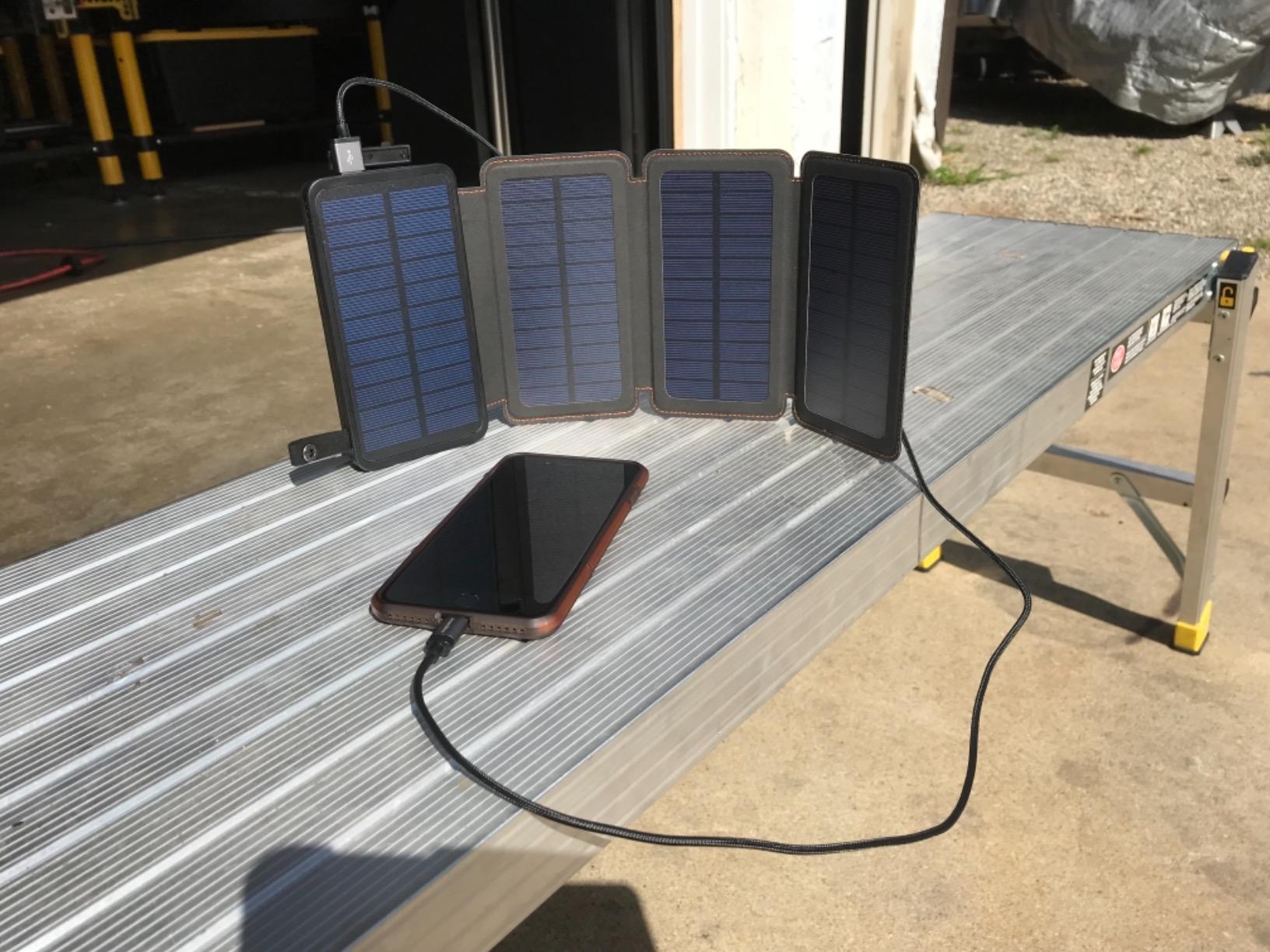 FEELLE Solar Power Bank 50000mAh Magnetic Portable Charger with Hand Crank | Built in 4 Cables & 4 Solar Panels, PD QC 3.0 Fast Charging Battery Pack, Flashlight for Outdoor, Charge 6 Devices at Once customer photo 2